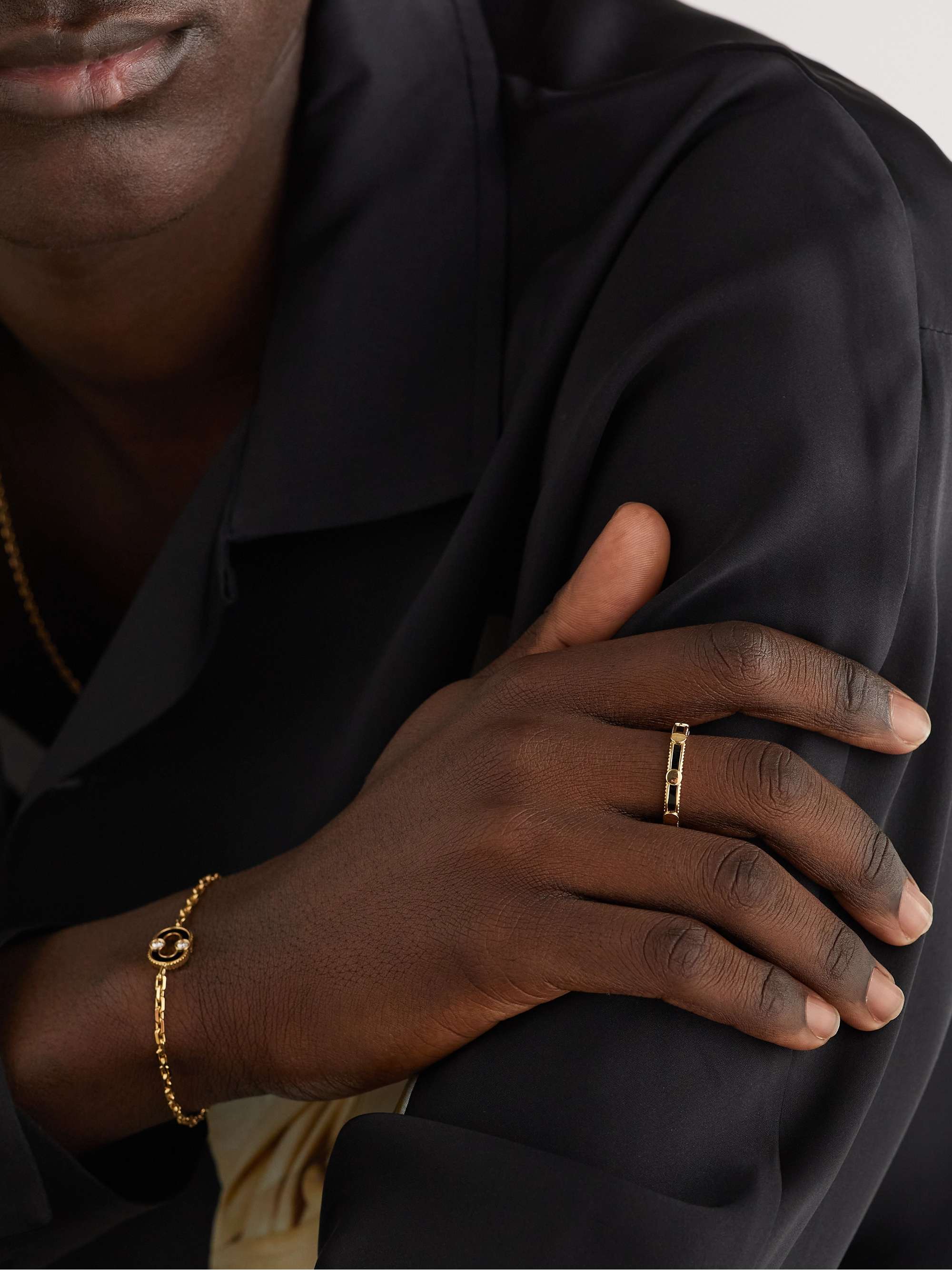 VILTIER Alliance Rayon 18-Karat Recycled-Gold Onyx Ring