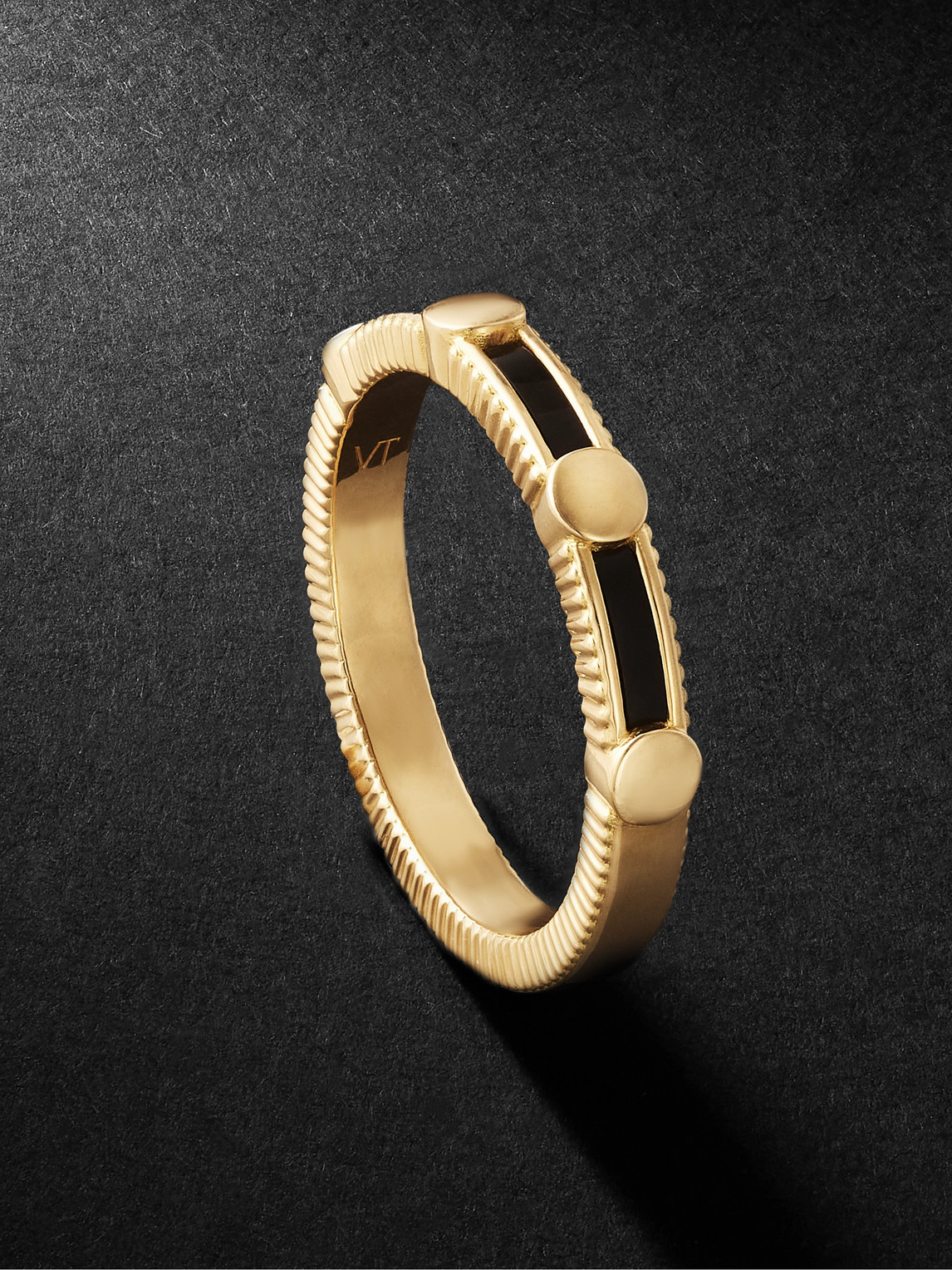 Viltier Alliance Rayon 18-karat Gold Oynx Ring