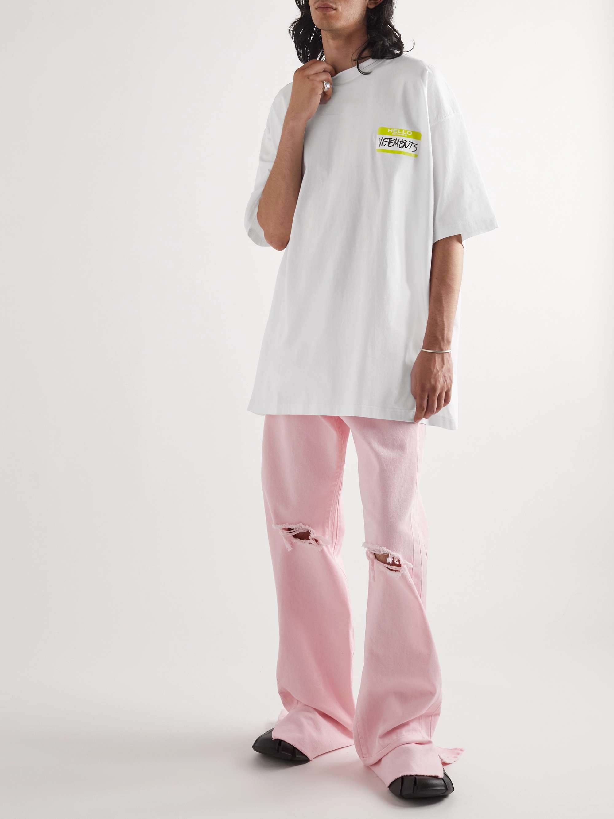 VETEMENTS Oversized Logo-Print Cotton-Jersey T-Shirt