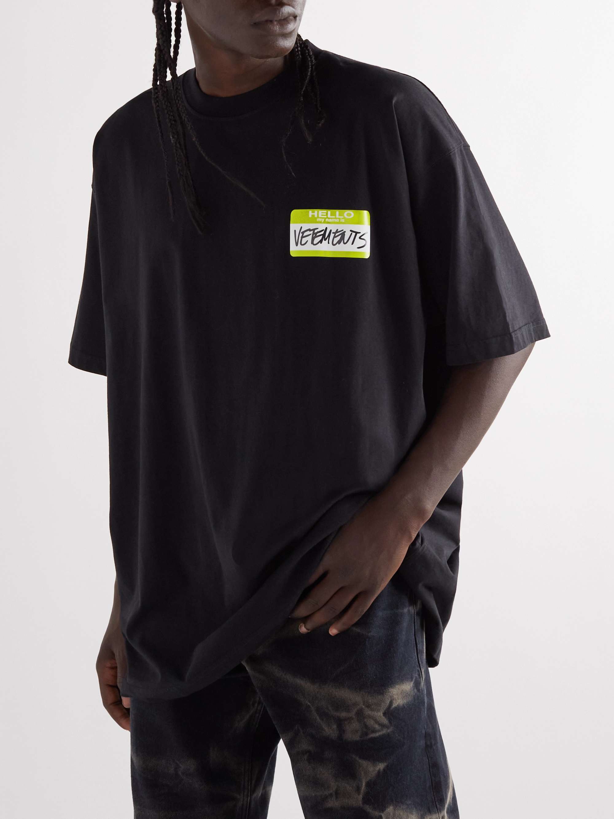VETEMENTS Oversized Logo-Print Cotton-Jersey T-Shirt