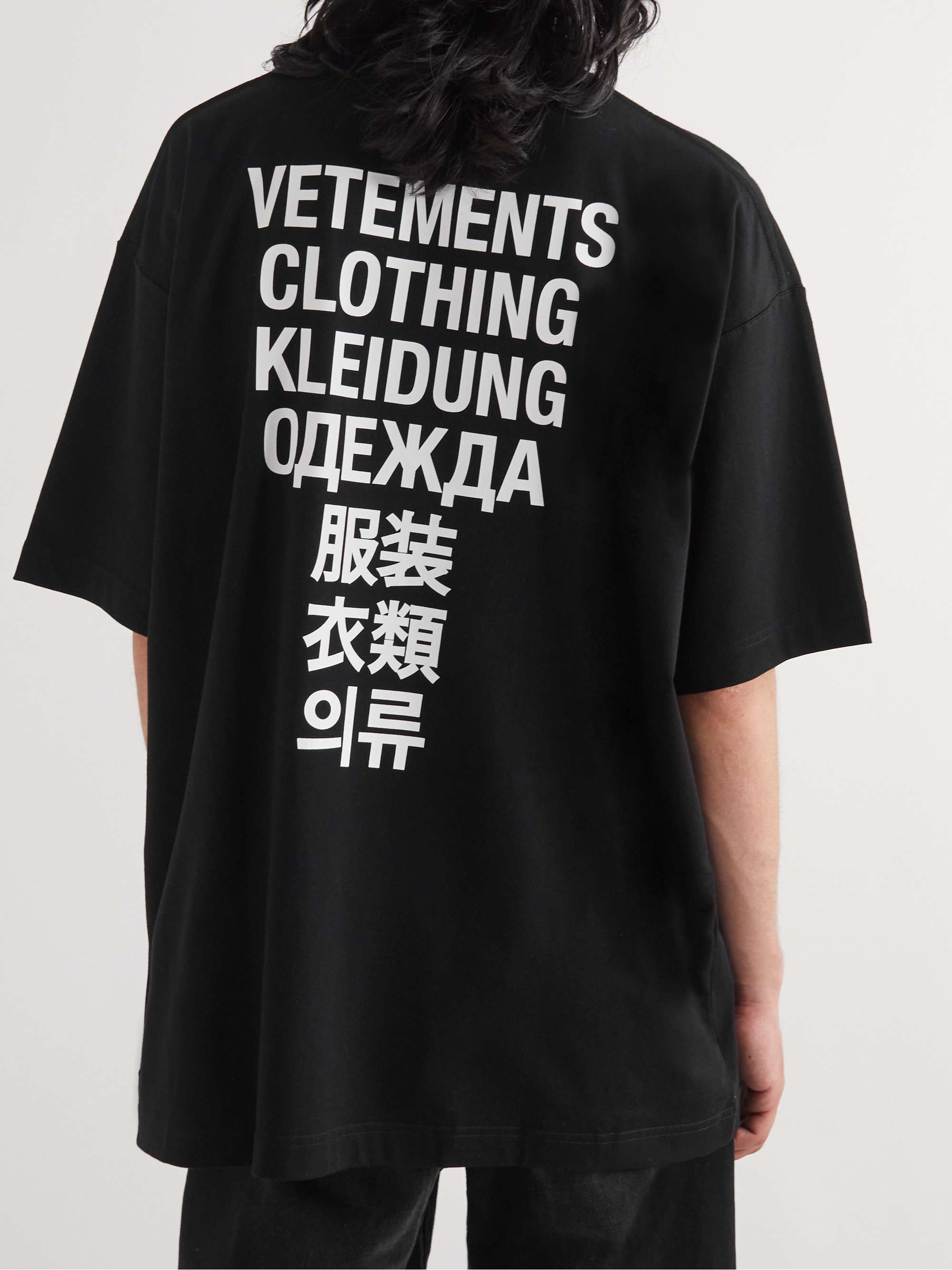 VETEMENTS Oversized Printed Cotton-Jersey T-Shirt