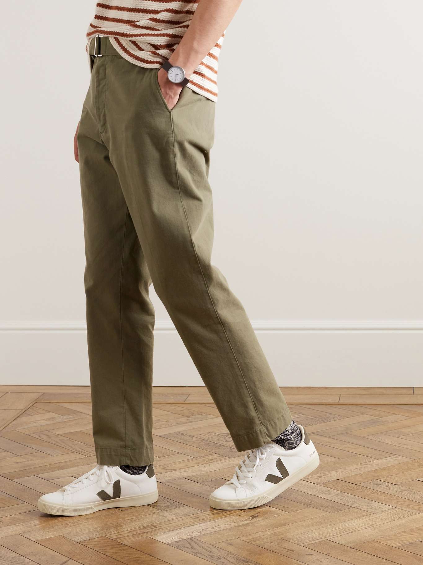 veja campo suede trimmed leather sneakers