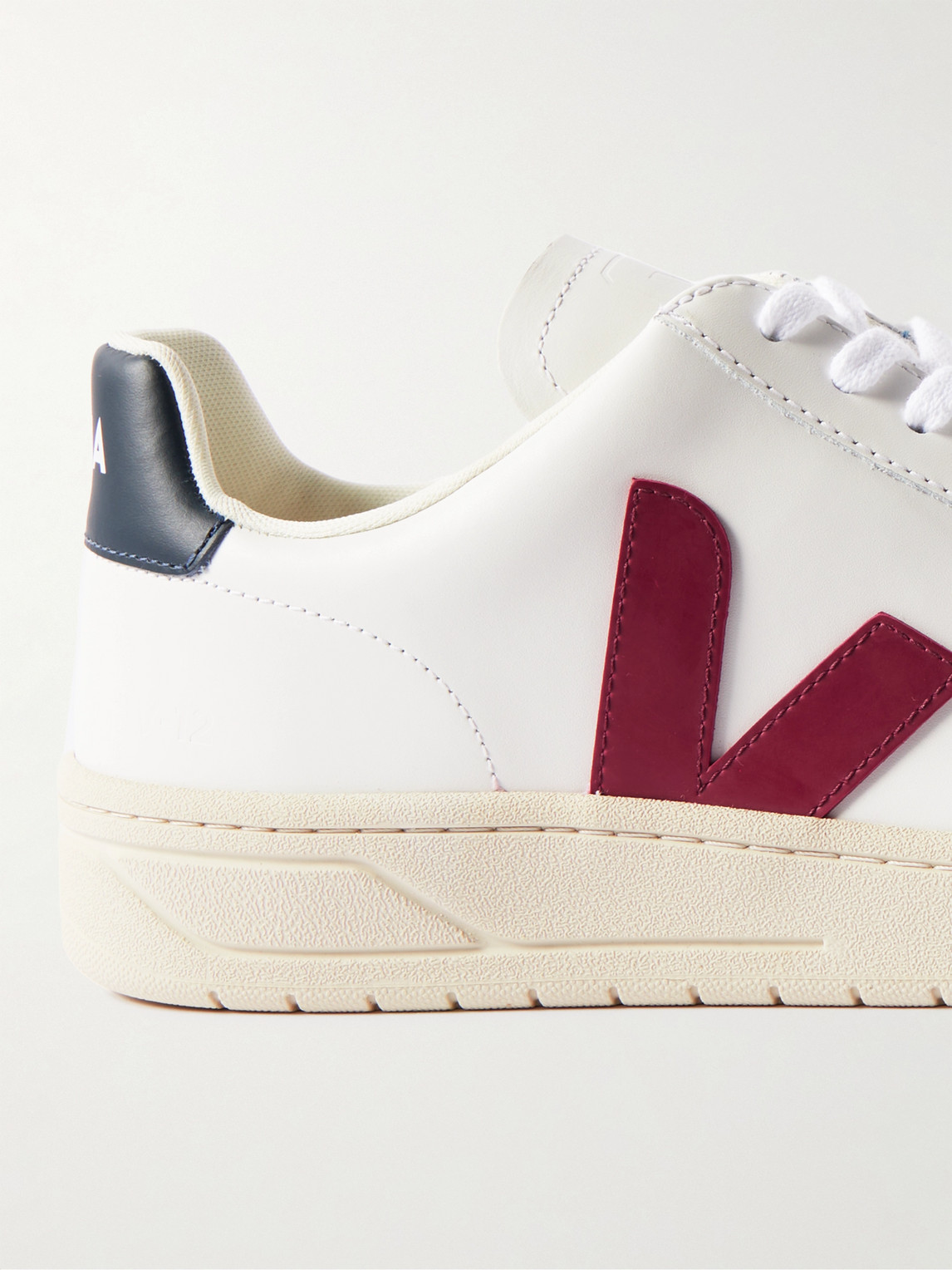 Shop Veja V-12 Leather Sneakers In White