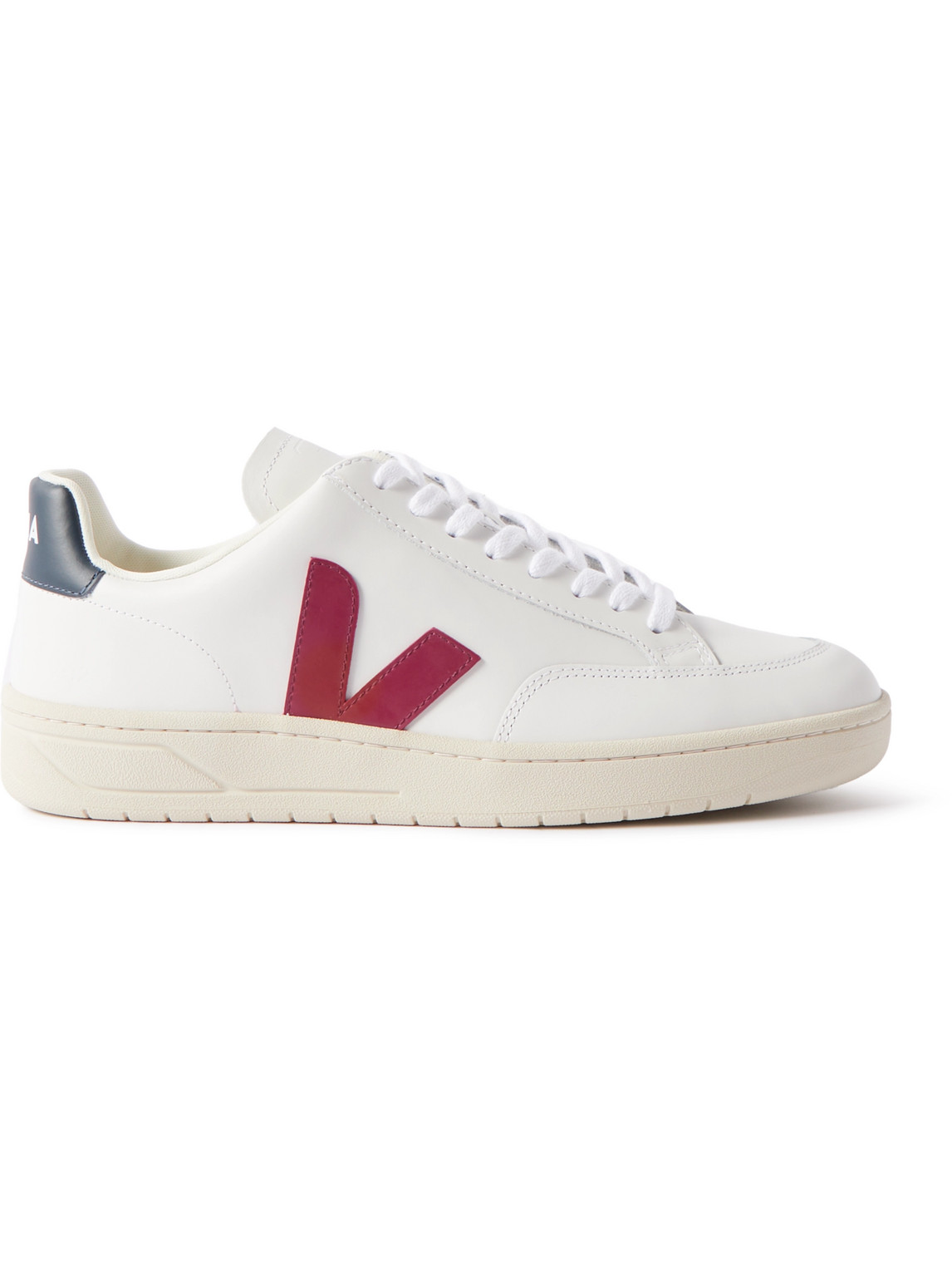 Shop Veja V-12 Leather Sneakers In White