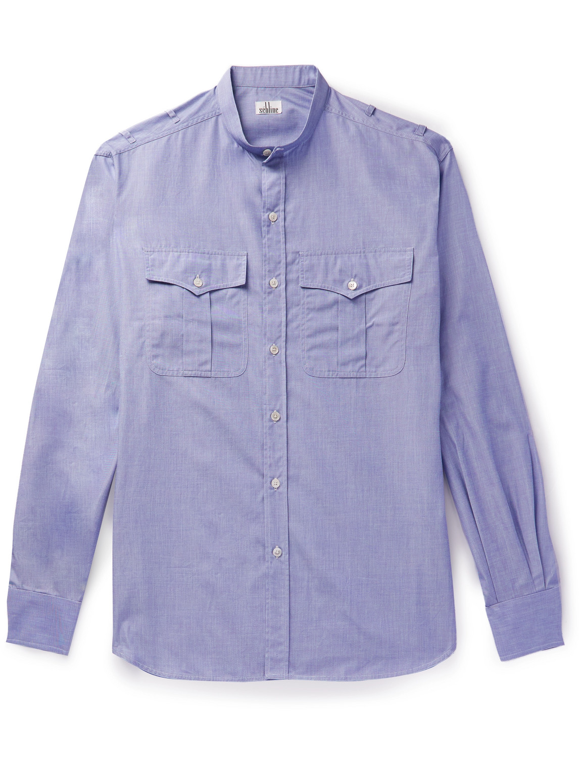 SEBLINE – Safari Grandad-Collar Cotton-Poplin Shirt