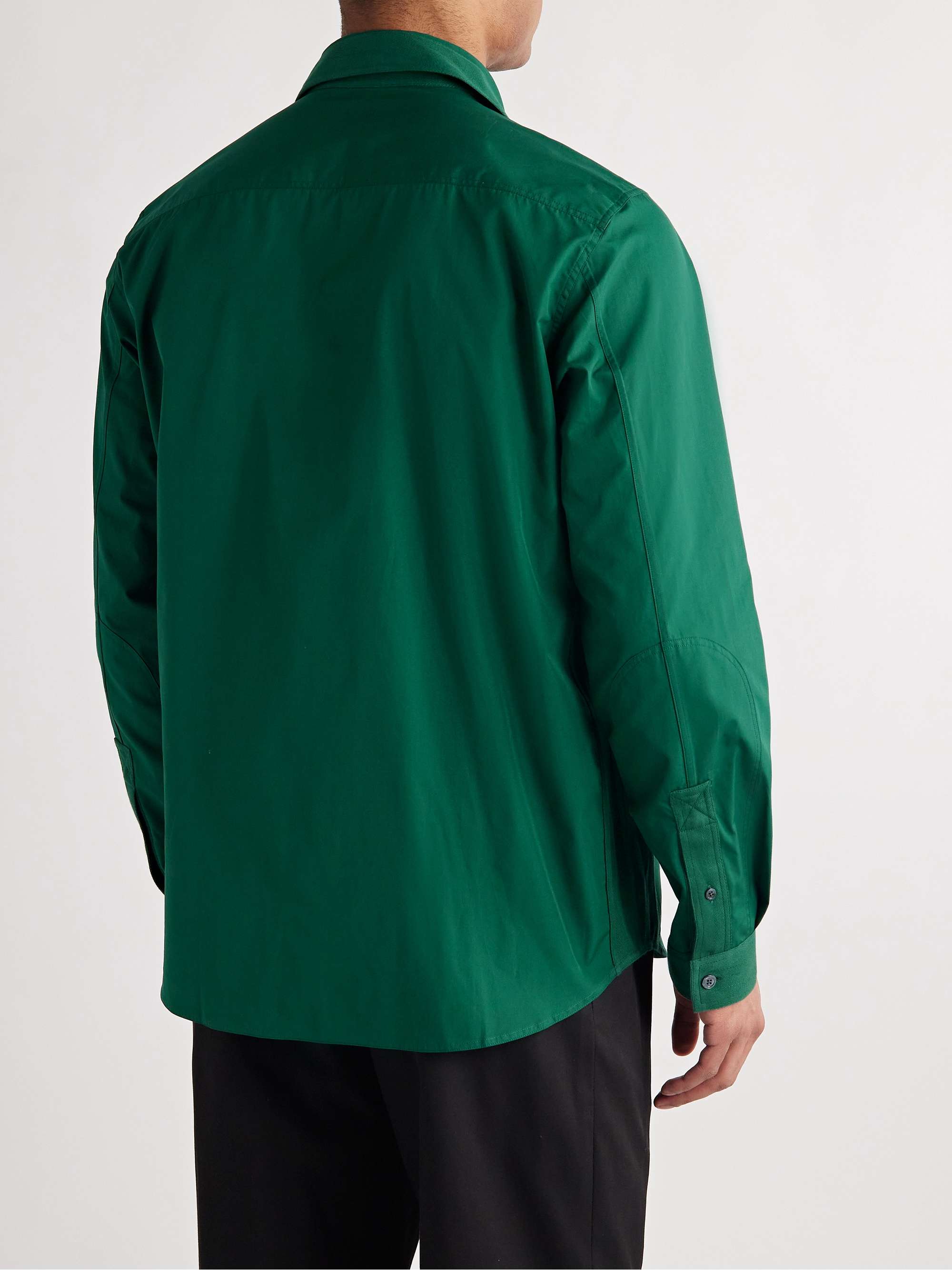 SEBLINE Combat Twill-Trimmed Cotton-Poplin Shirt