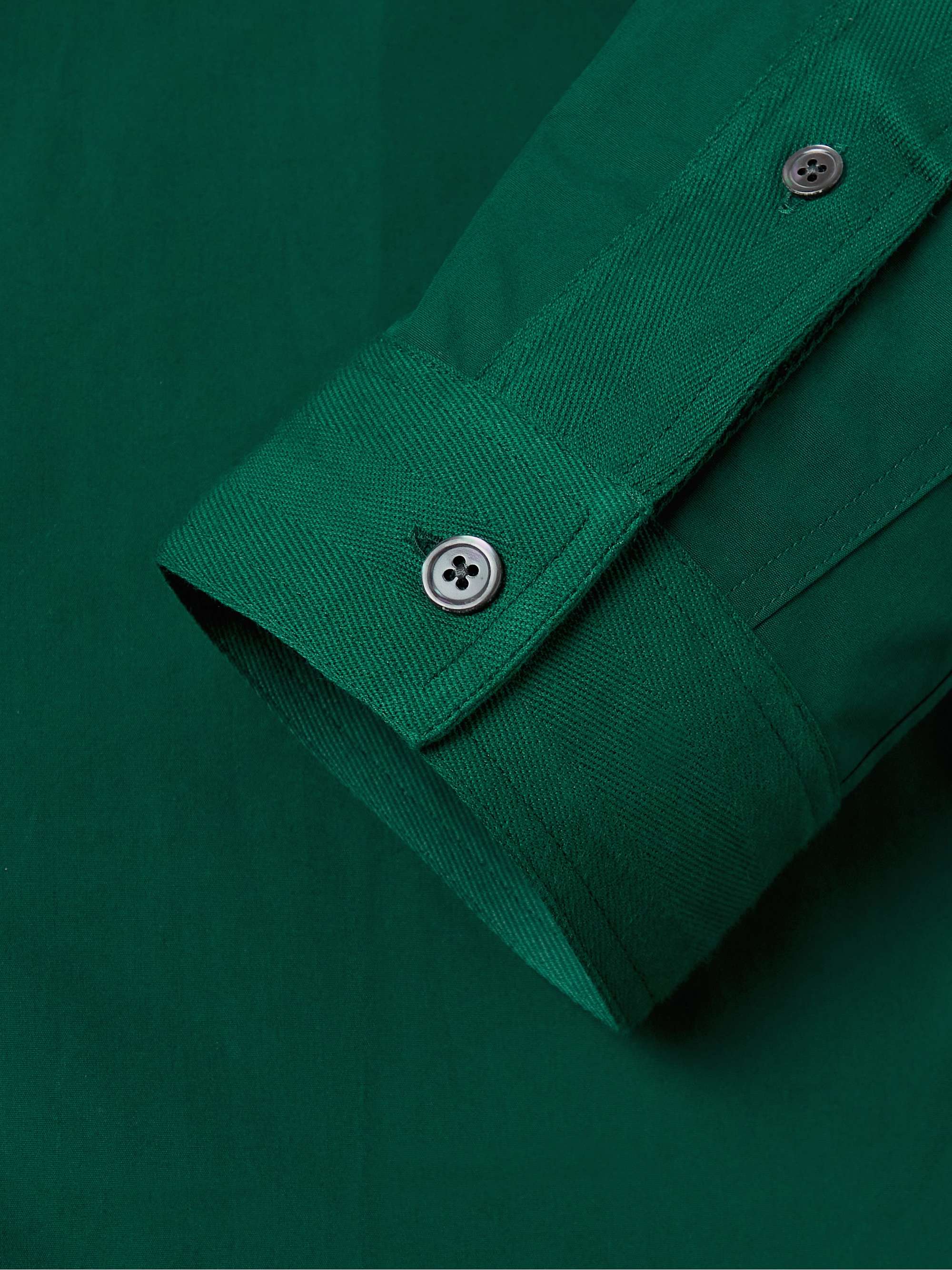 SEBLINE Combat Twill-Trimmed Cotton-Poplin Shirt