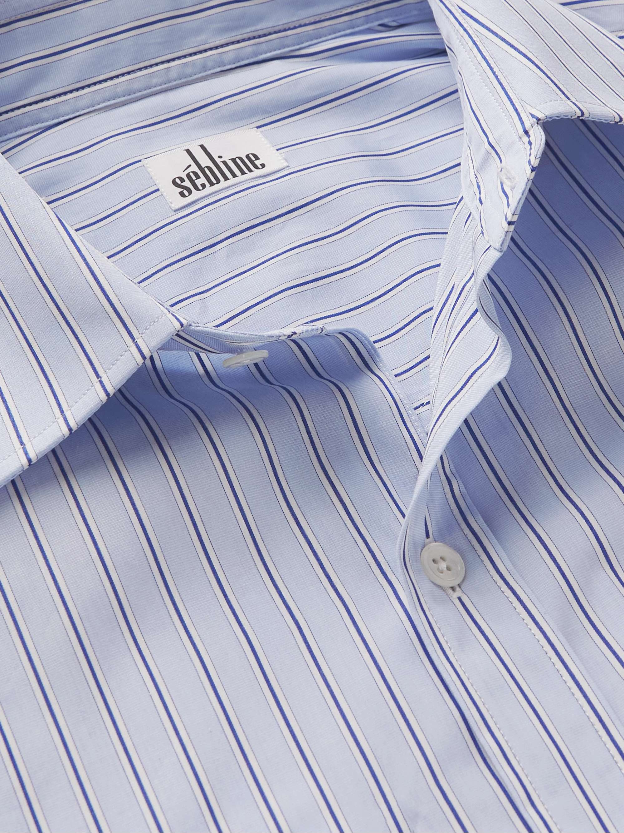 SEBLINE Safari Pinstriped Cotton-Poplin Shirt