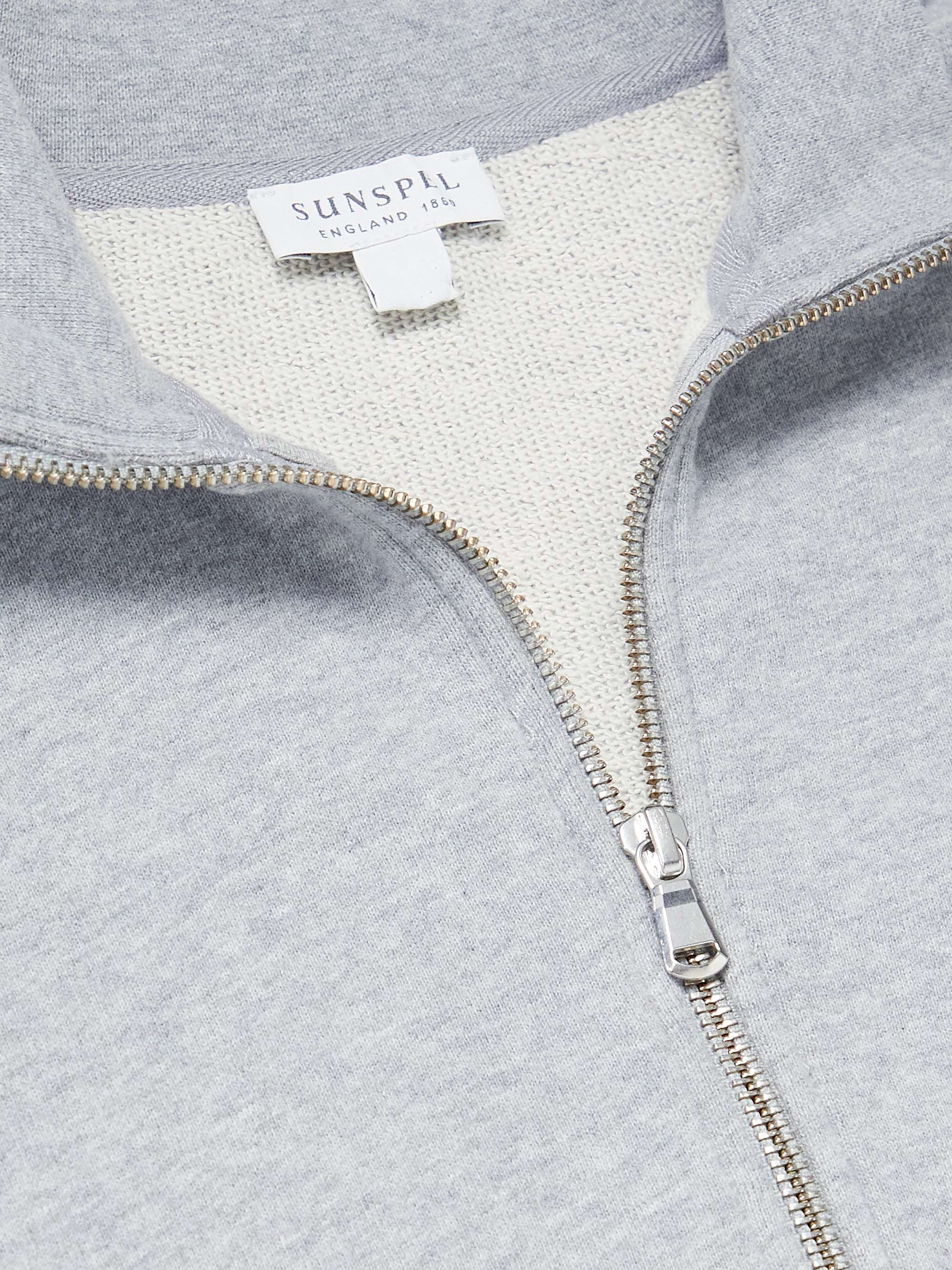 SUNSPEL Felpa in jersey di cotone con mezza zip