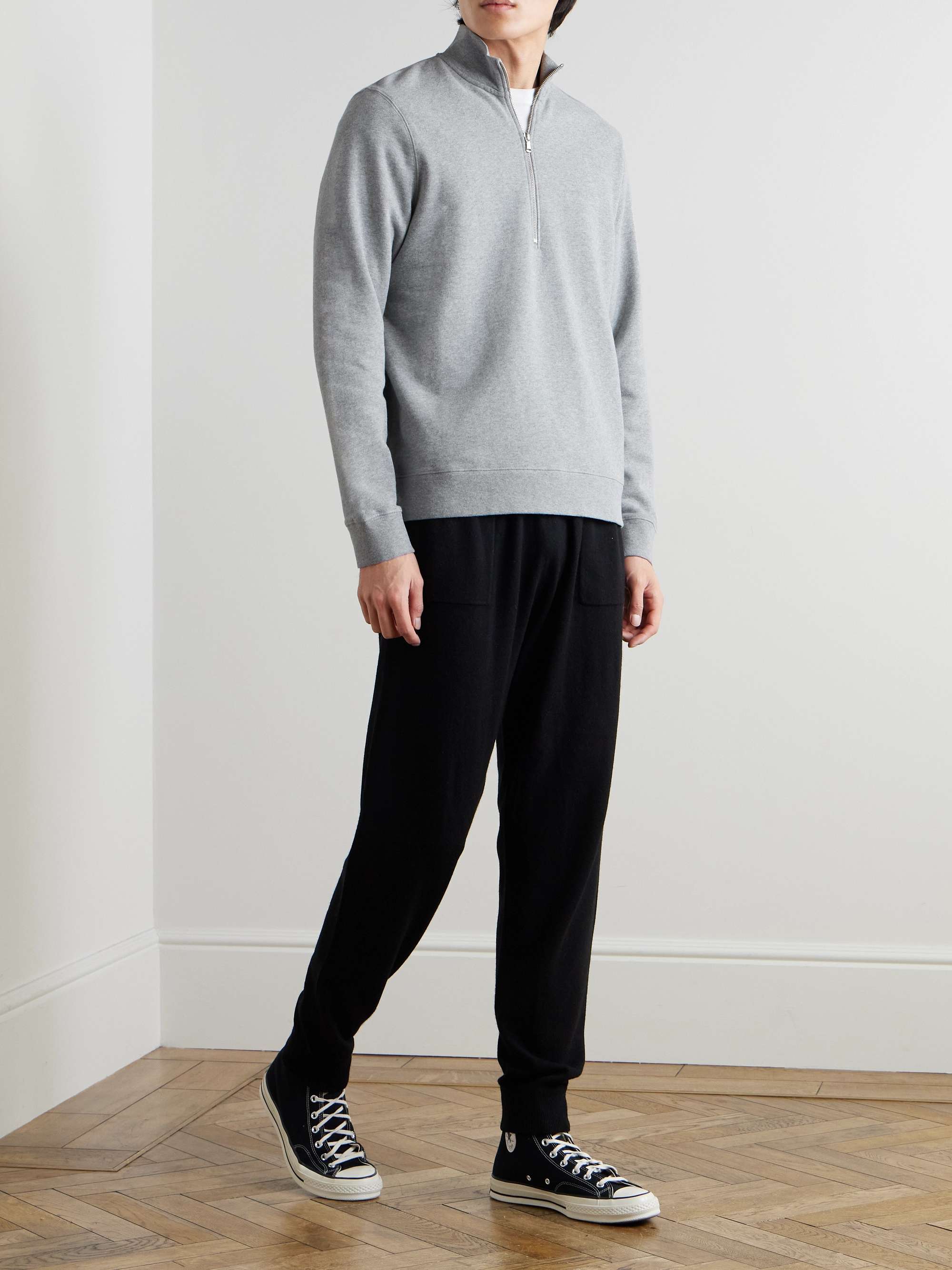 SUNSPEL Felpa in jersey di cotone con mezza zip