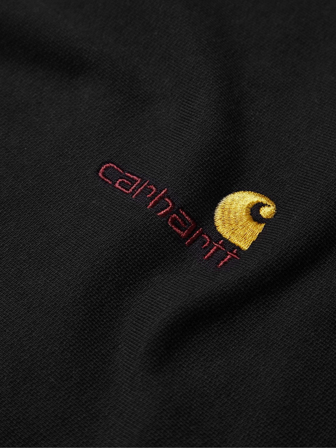 Shop Carhartt Logo-embroidered Cotton-blend Jersey Sweatshirt In Black