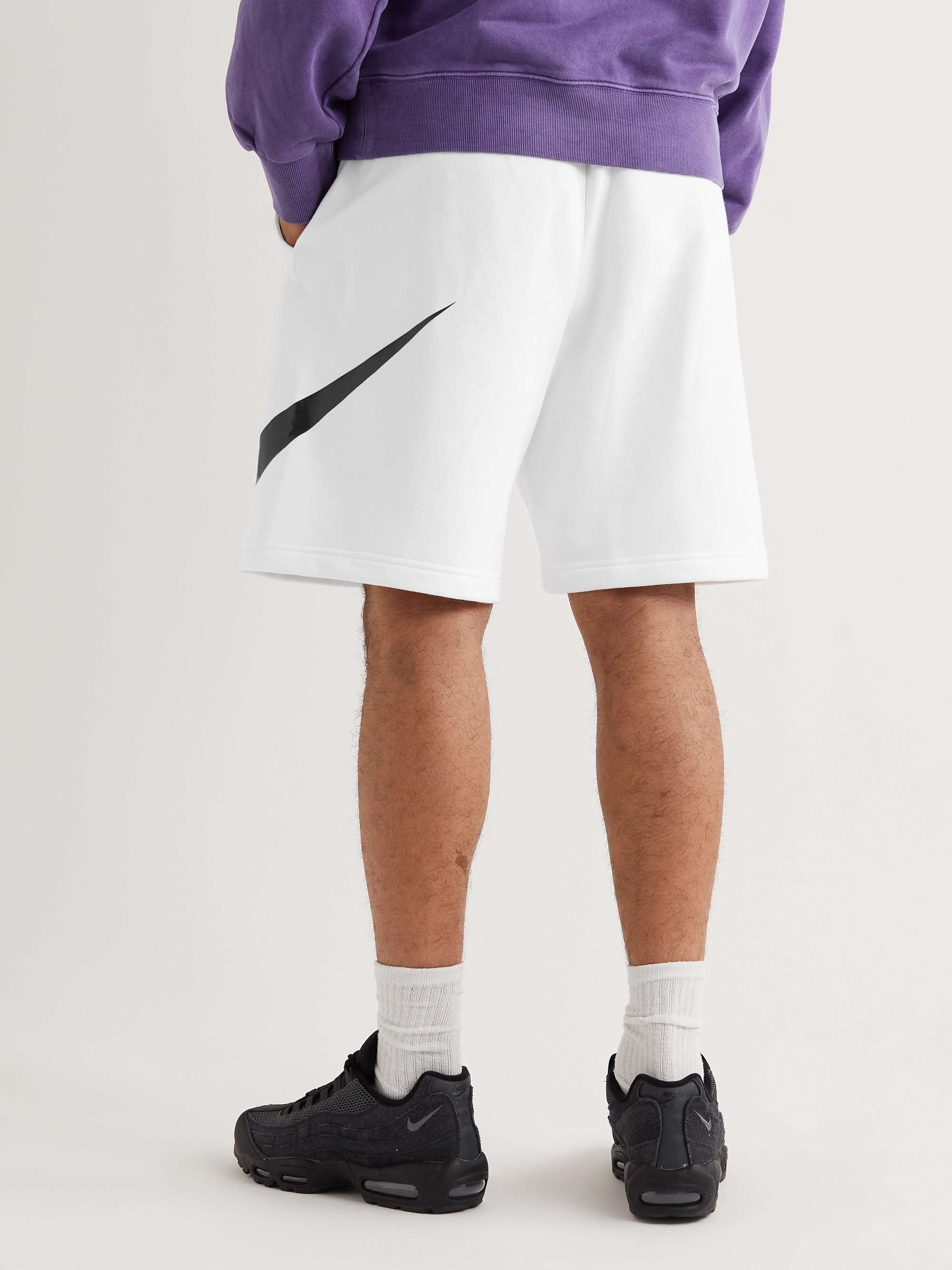 white cotton jersey shorts