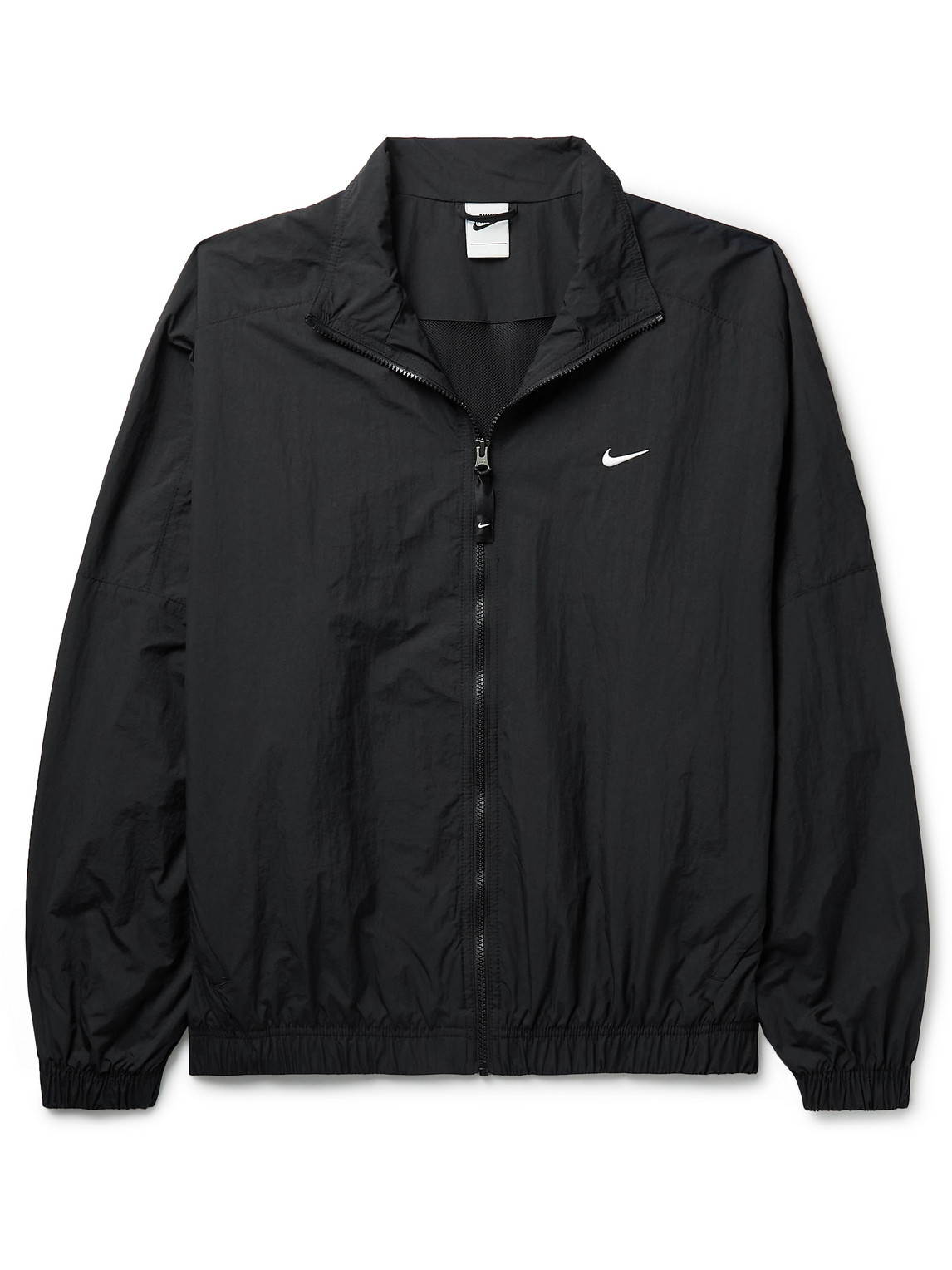 nike track jacket black and white