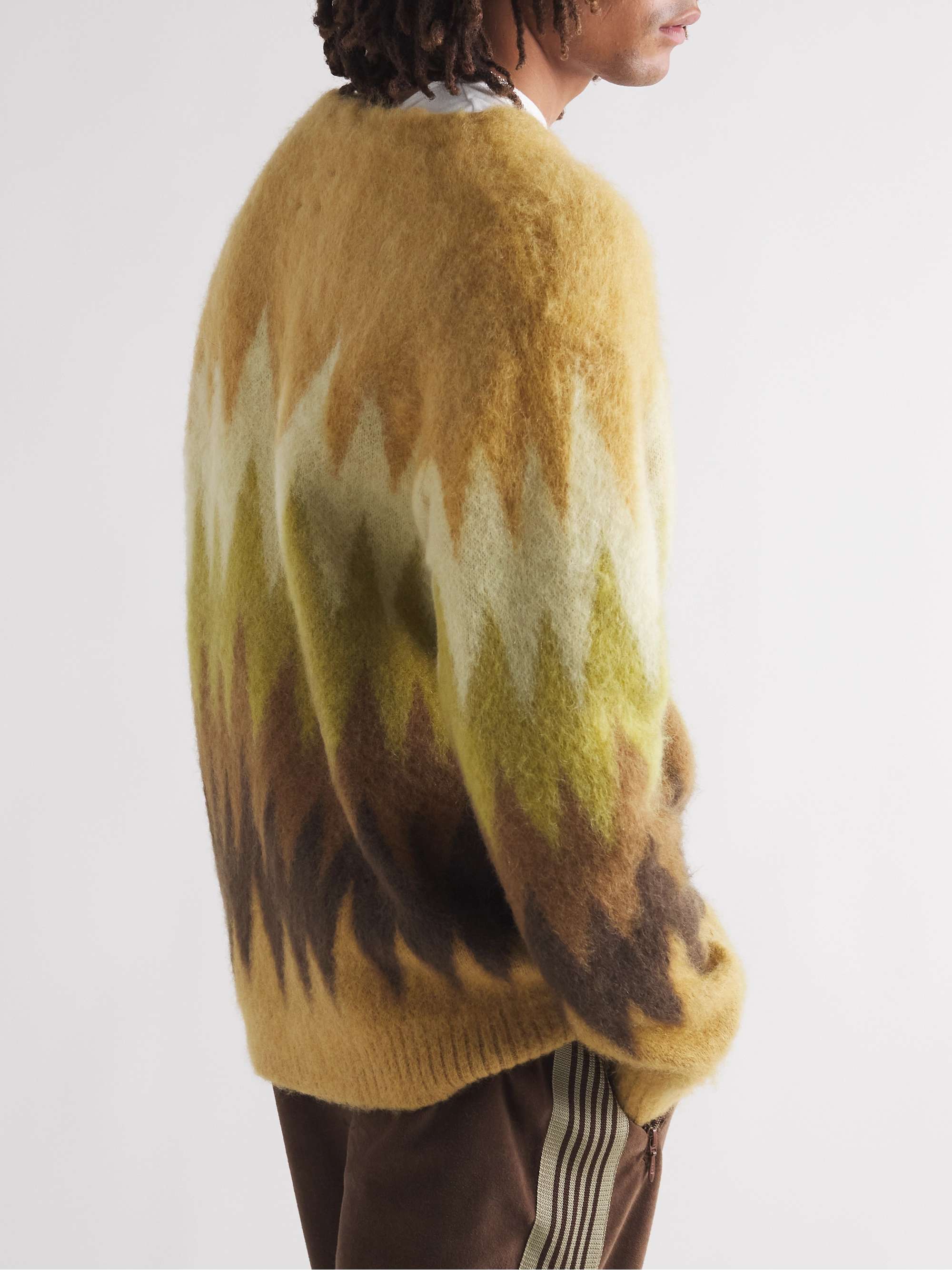 NEEDLES Jacquard-Knit Mohair-Blend Cardigan