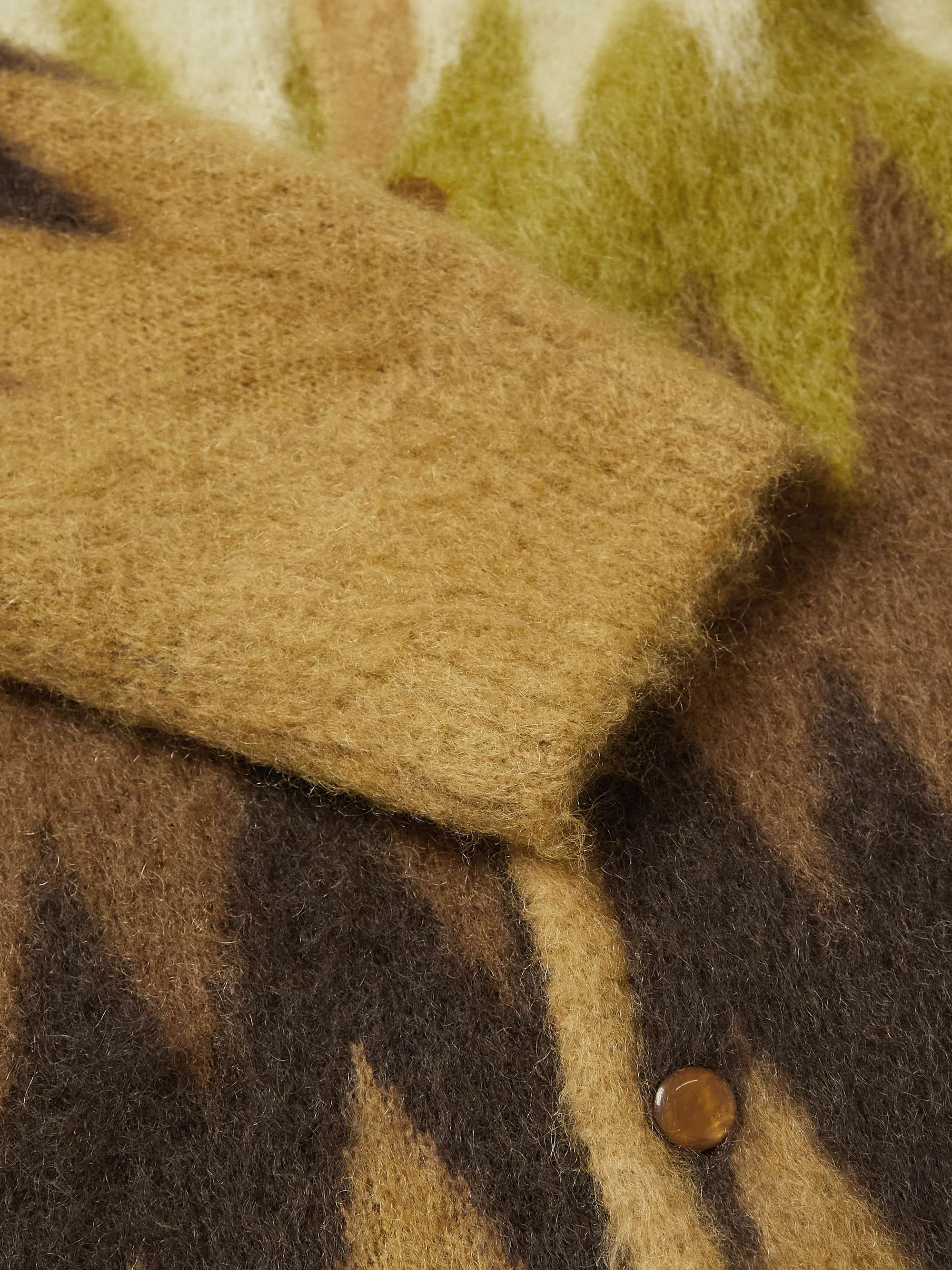 NEEDLES Jacquard-Knit Mohair-Blend Cardigan