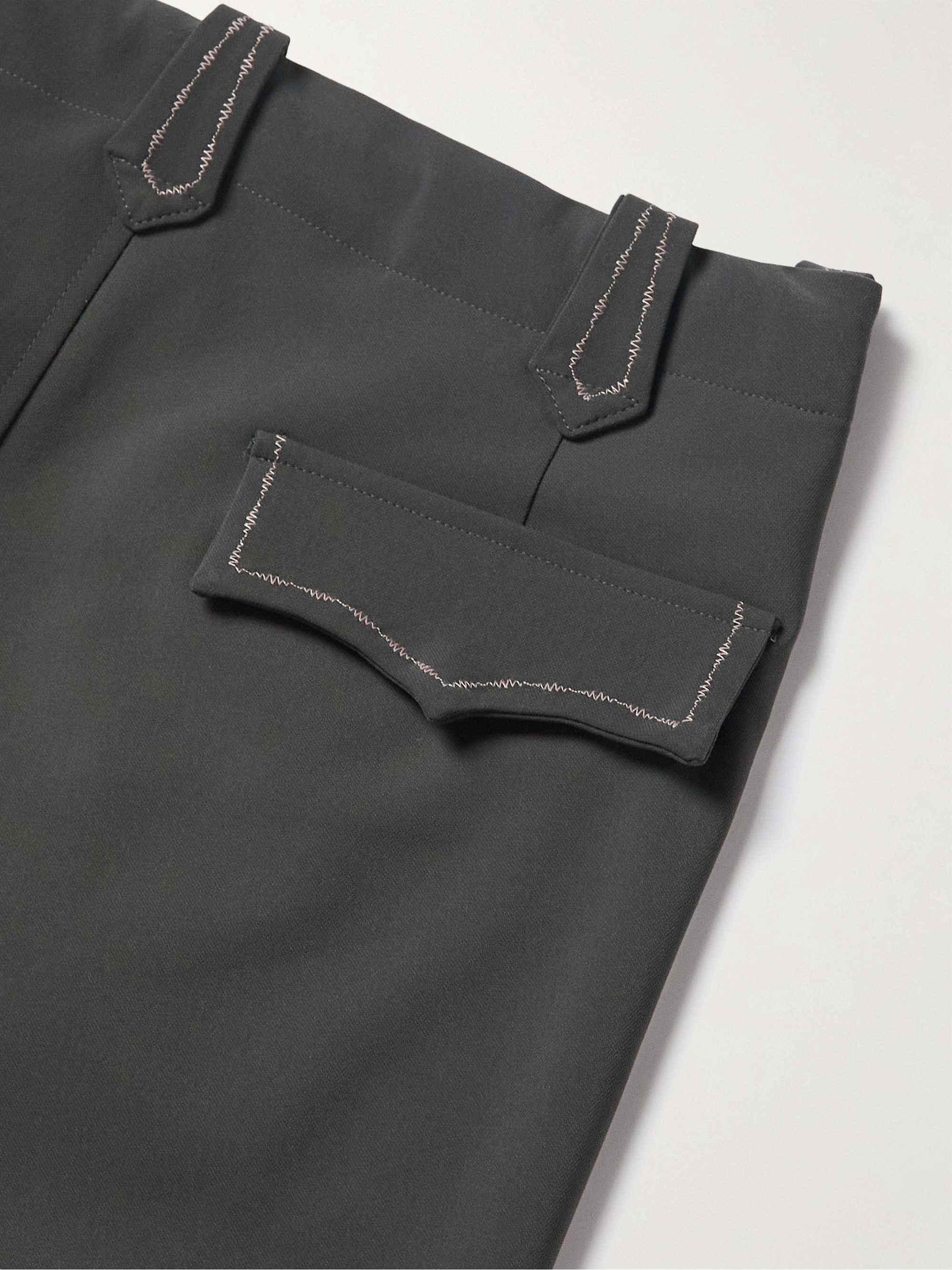 NEEDLES Slim-Fit Flared Logo-Embroidered Shell Trousers