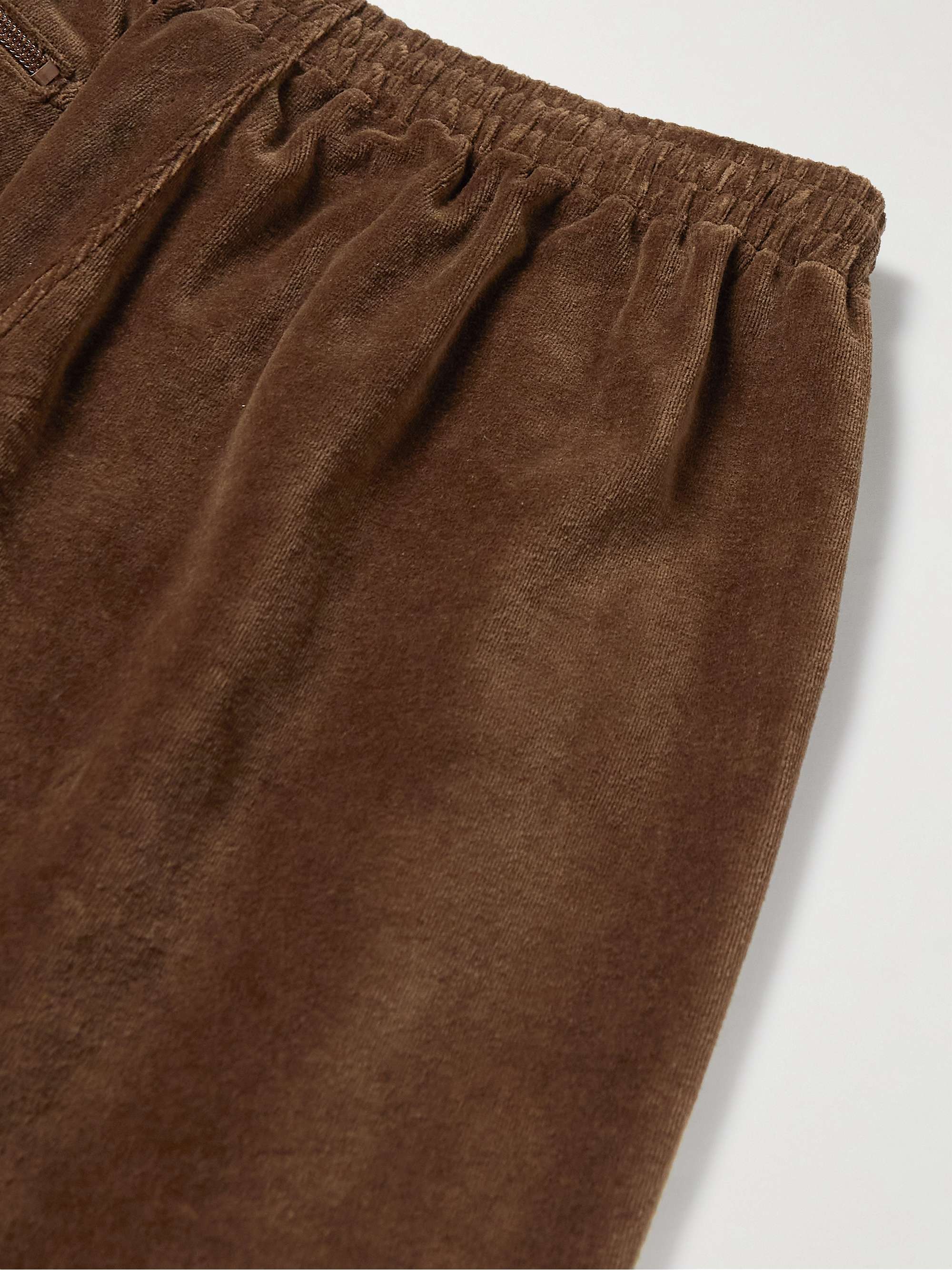 NEEDLES Webbing-Trimmed Cotton-Blend Velour Track Pants