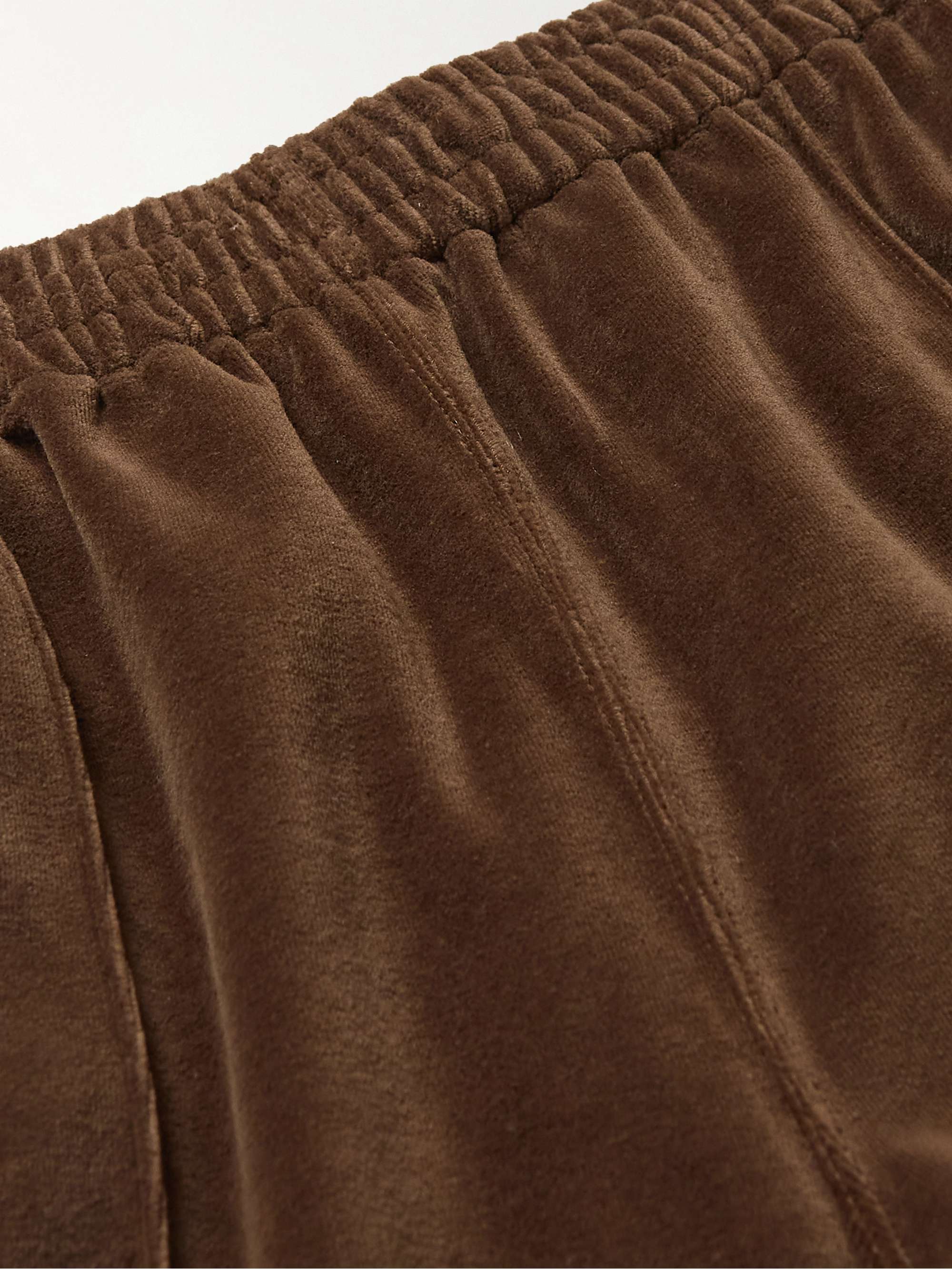 NEEDLES Webbing-Trimmed Cotton-Blend Velour Track Pants | MR PORTER