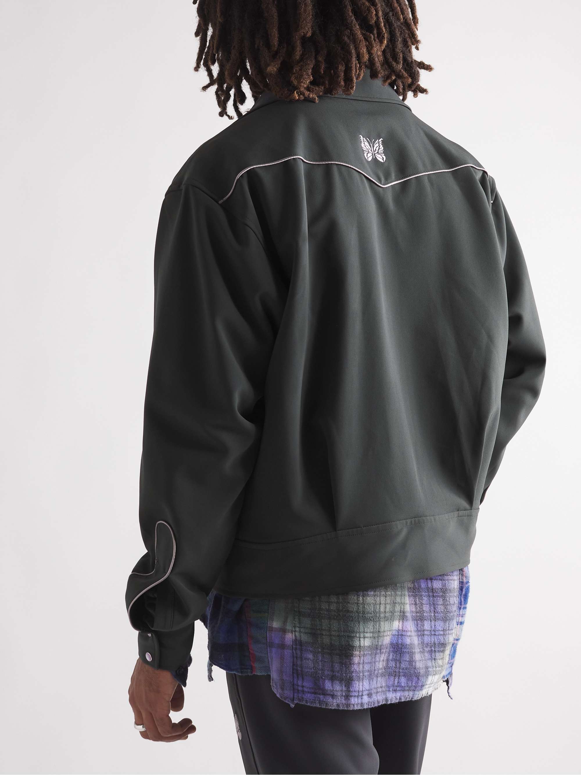 NEEDLES Piped Logo-Embroidered Shell Jacket