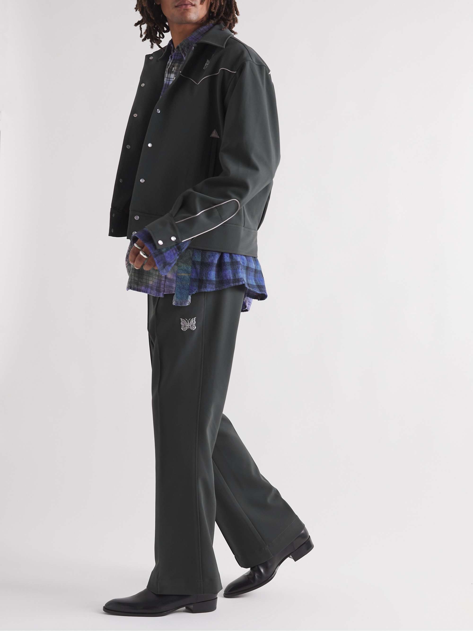 NEEDLES Piped Logo-Embroidered Shell Jacket