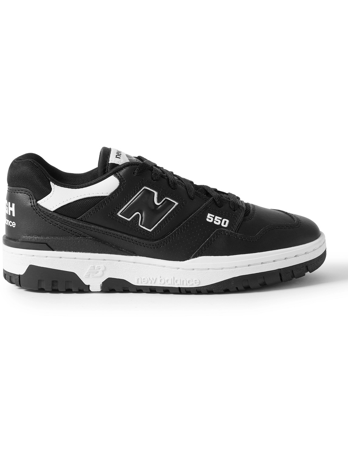 COMME DES GARÇONS HOMME DEUX NEW BALANCE 550 MESH-TRIMMED LEATHER SNEAKERS