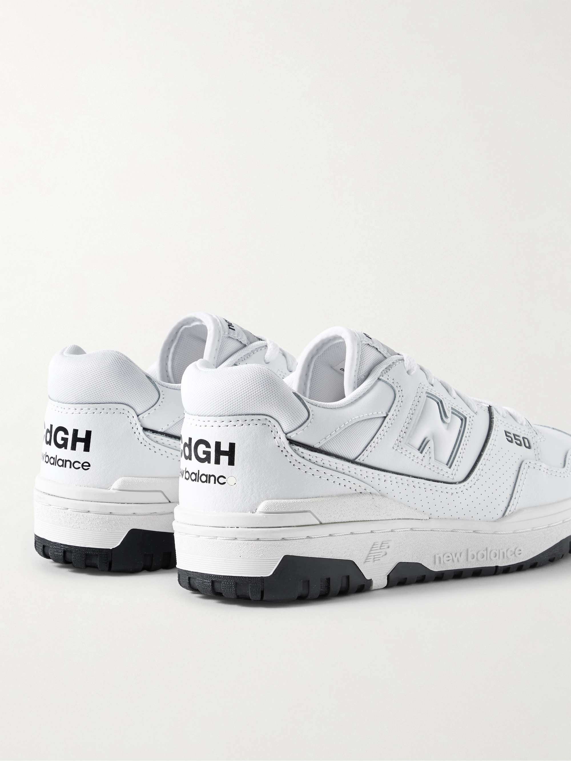 COMME DES GARÇONS HOMME + New Balance 550 Mesh-Trimmed Leather Sneakers