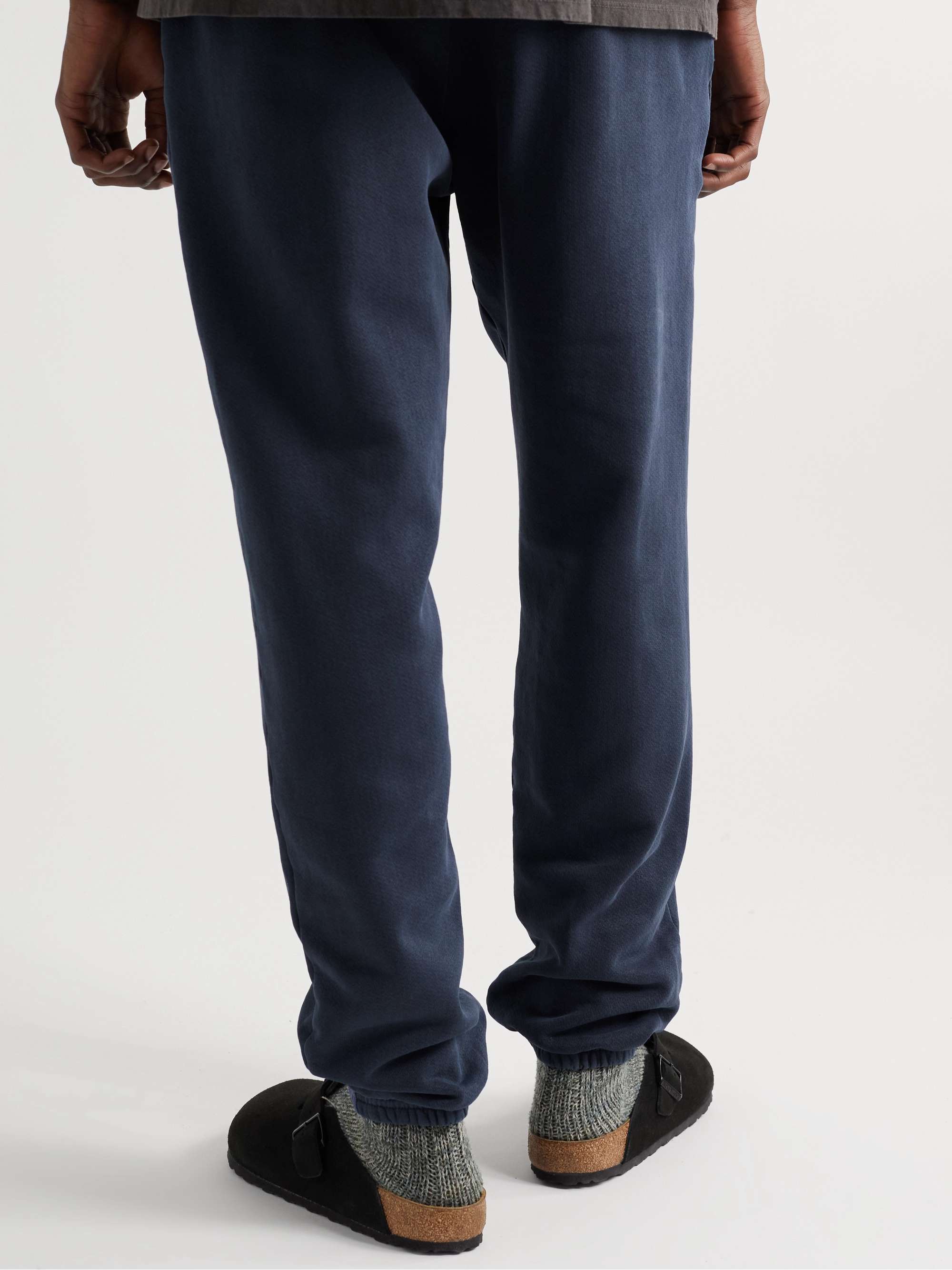 LES TIEN Tapered Garment-Dyed Cotton-Jersey Sweatpants