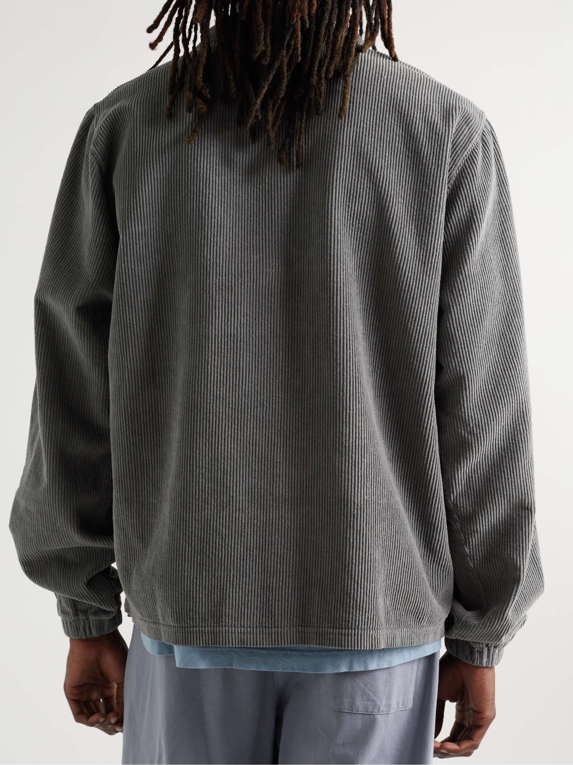LES TIEN Yacht Cotton-Corduroy Half-Zip Sweatshirt