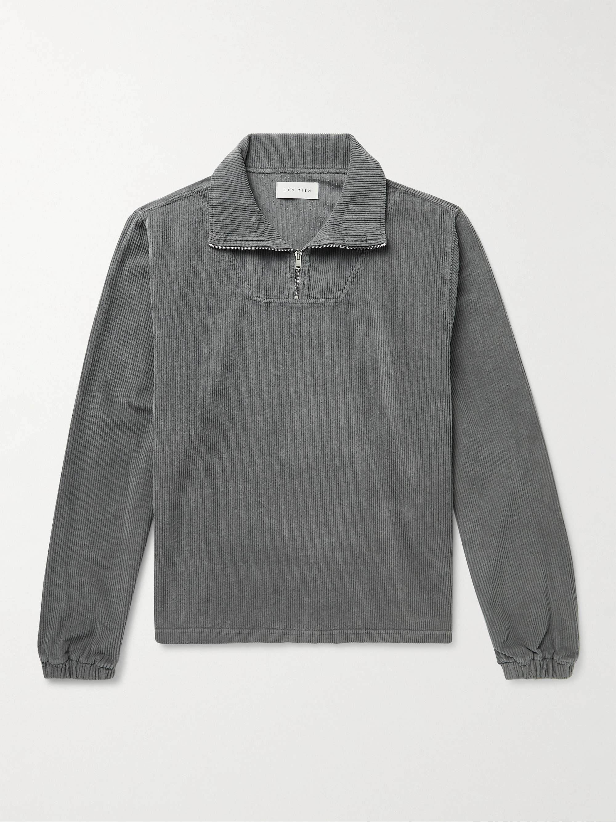 LES TIEN Yacht Cotton-Corduroy Half-Zip Sweatshirt