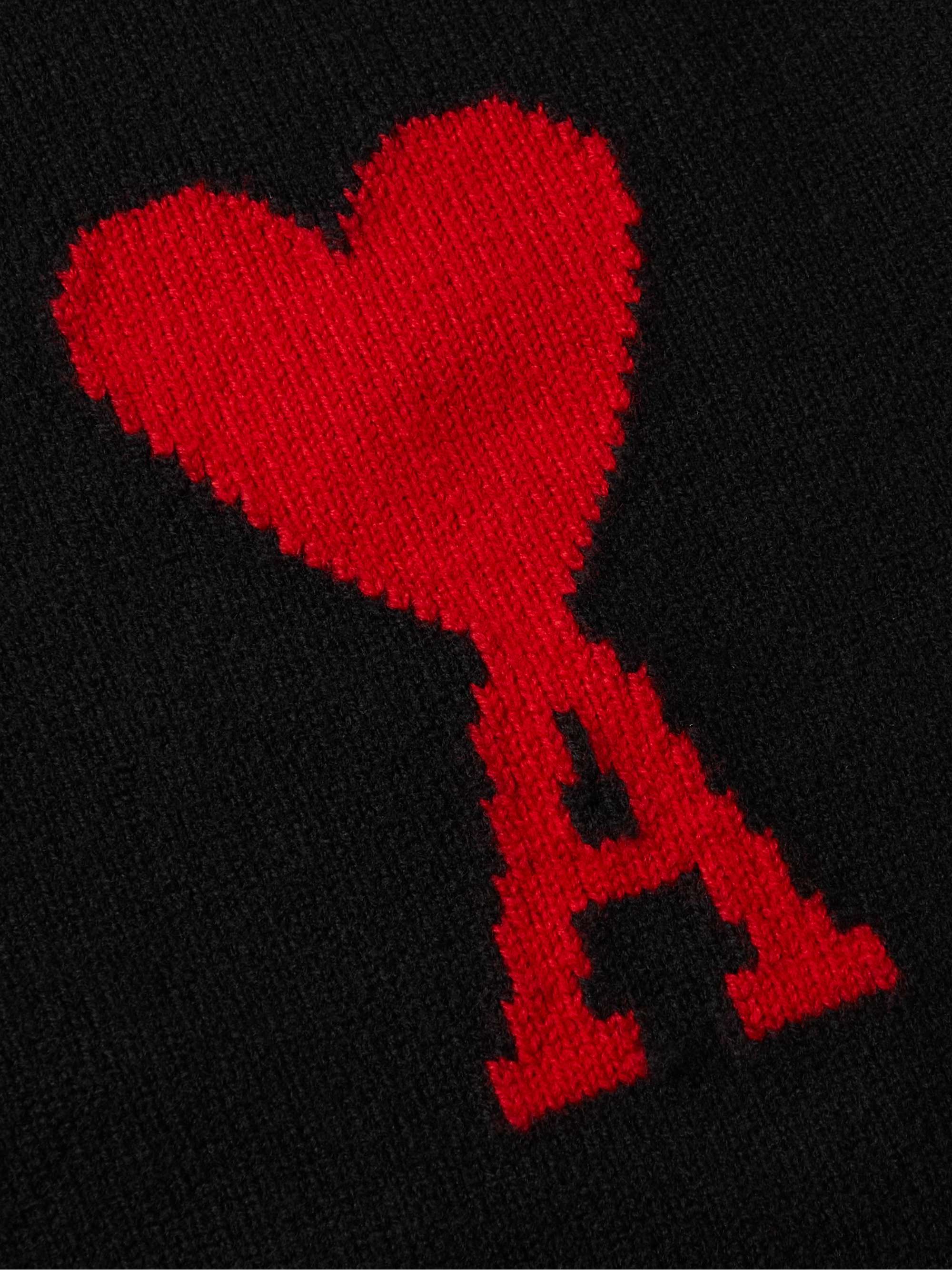 AMI PARIS Logo-Intarsia Virgin Wool Cardigan