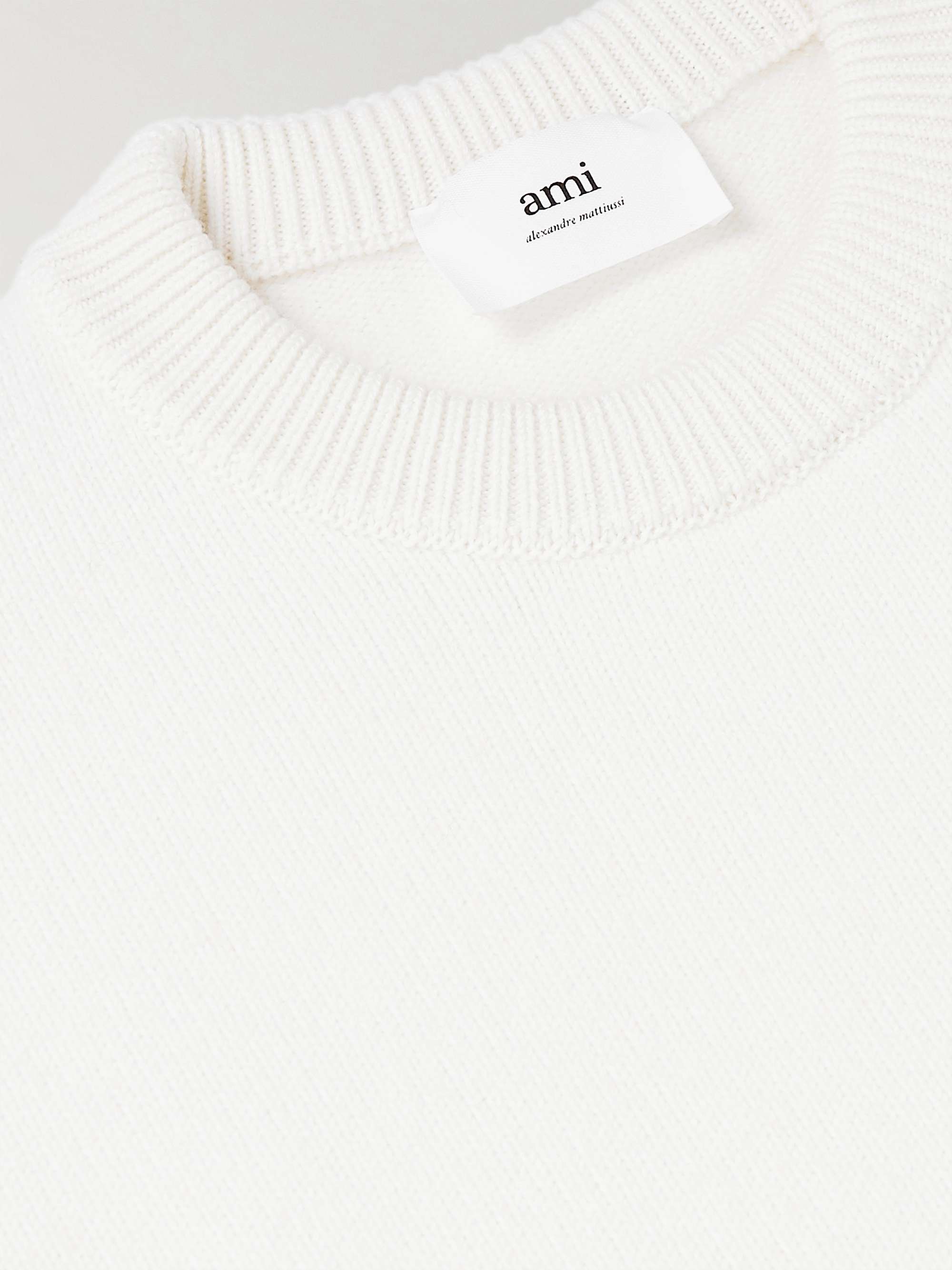 AMI PARIS Logo-Intarsia Virgin Wool Sweater