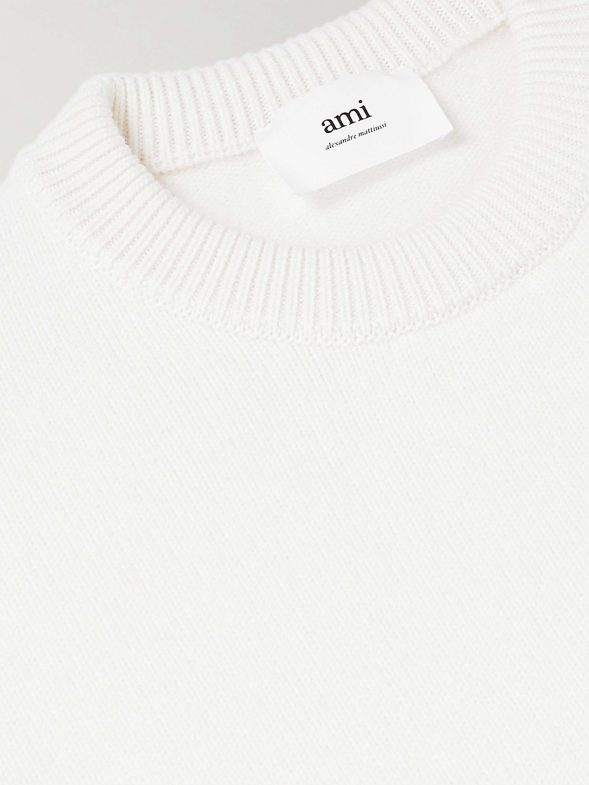 AMI PARIS Logo-Intarsia Virgin Wool Sweater