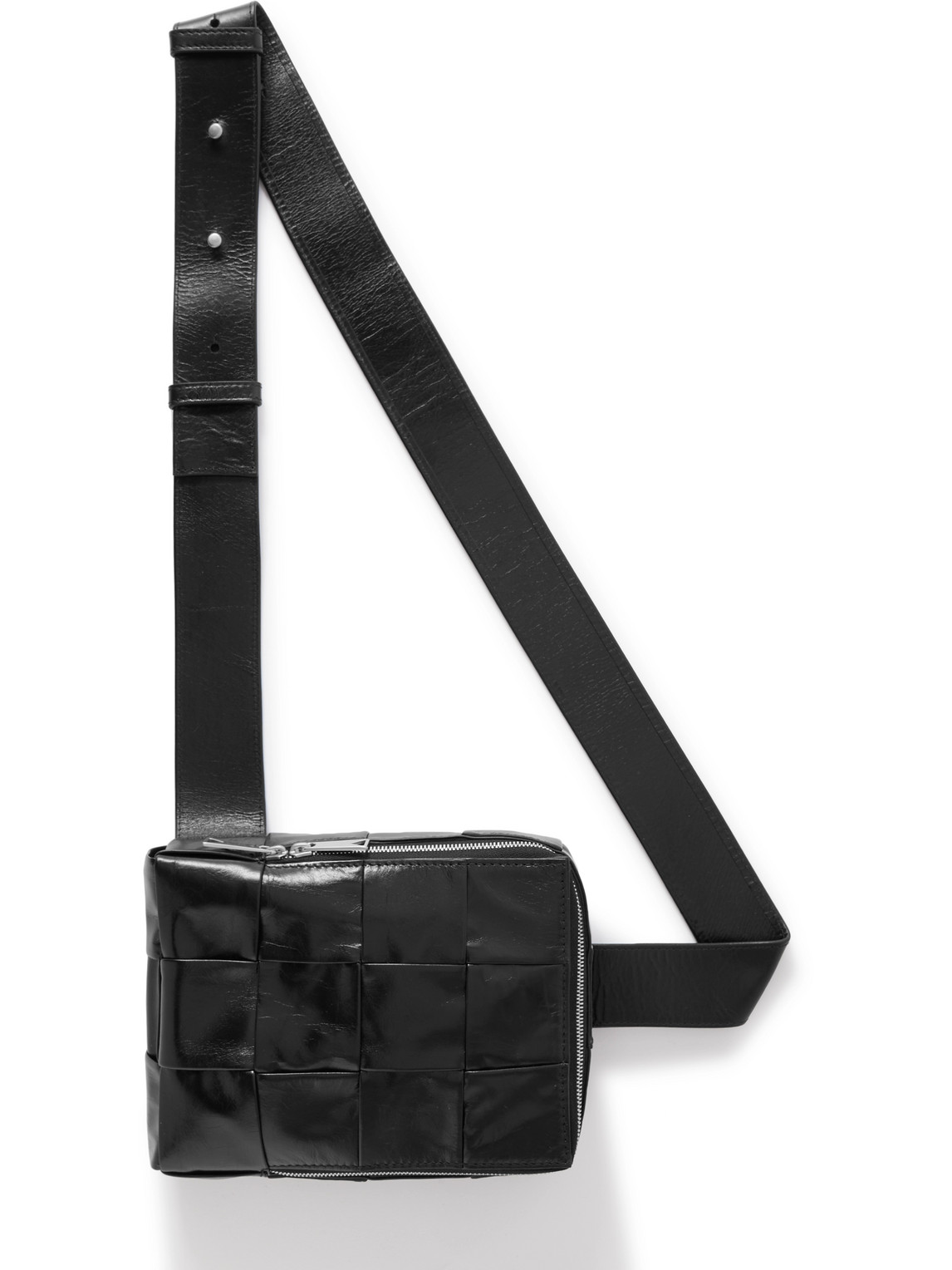 Black Cassette mini Intrecciato-leather cross-body bag