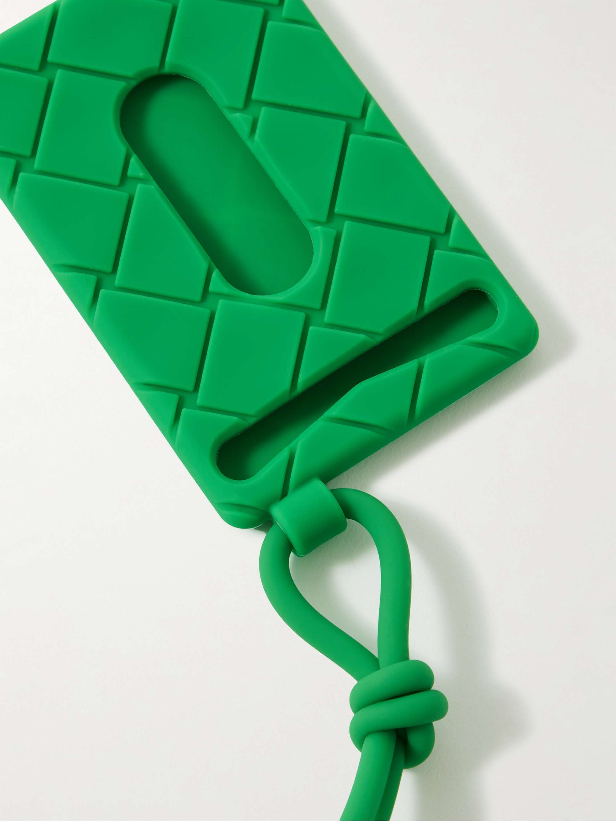 BOTTEGA VENETA Intrecciato Rubber Card Case with Lanyard
