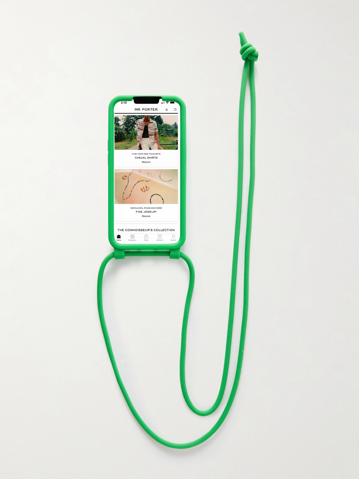 Shop Bottega Veneta Intrecciato Rubber Iphone 13 Pro Case With Lanyard In Green