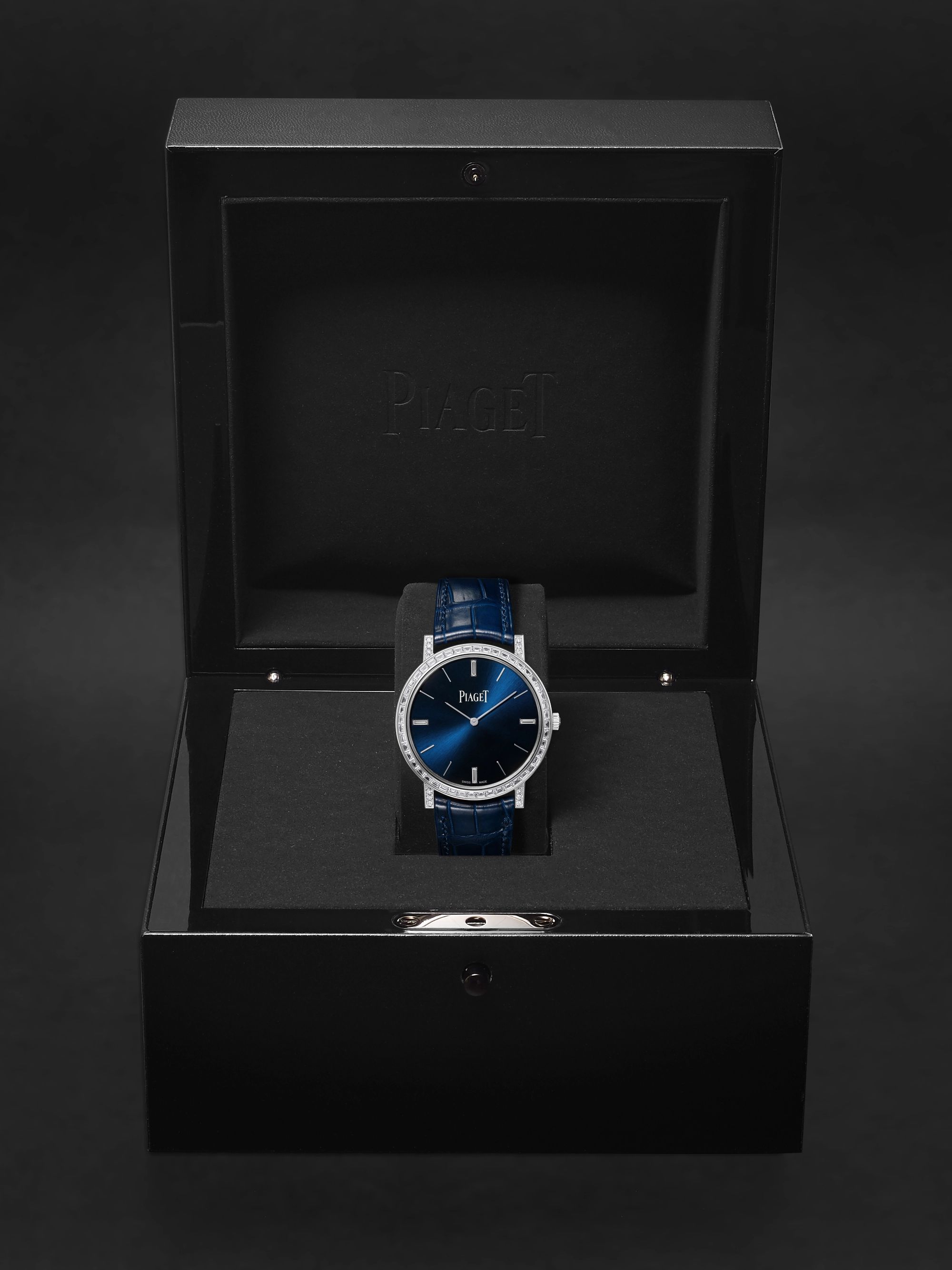 PIAGET Altiplano Automatic 41mm 18-Karat White Gold, Alligator and Diamond Watch, Ref. No. G0A44075