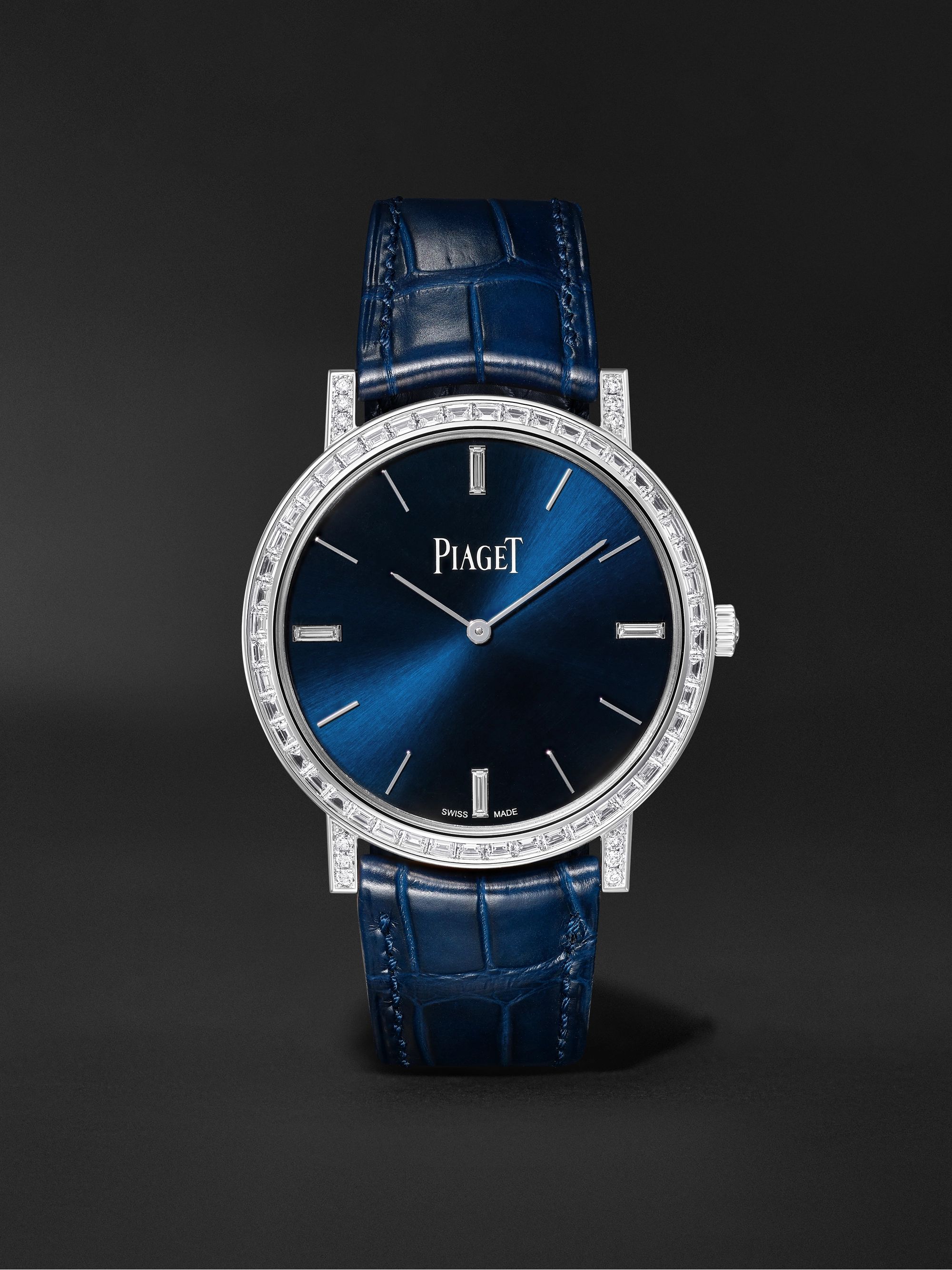 PIAGET Altiplano Automatic 41mm 18-Karat White Gold, Alligator and Diamond Watch, Ref. No. G0A44075