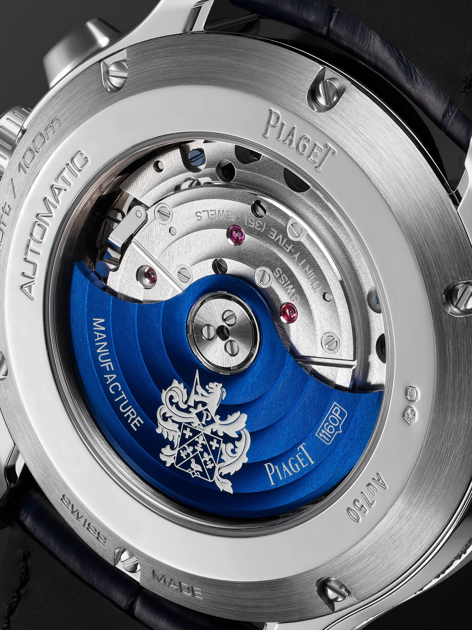 PIAGET Polo Automatic Chronograph 42mm 18-Karat White Gold, Alligator and Diamond Watch, Ref. No. G046049
