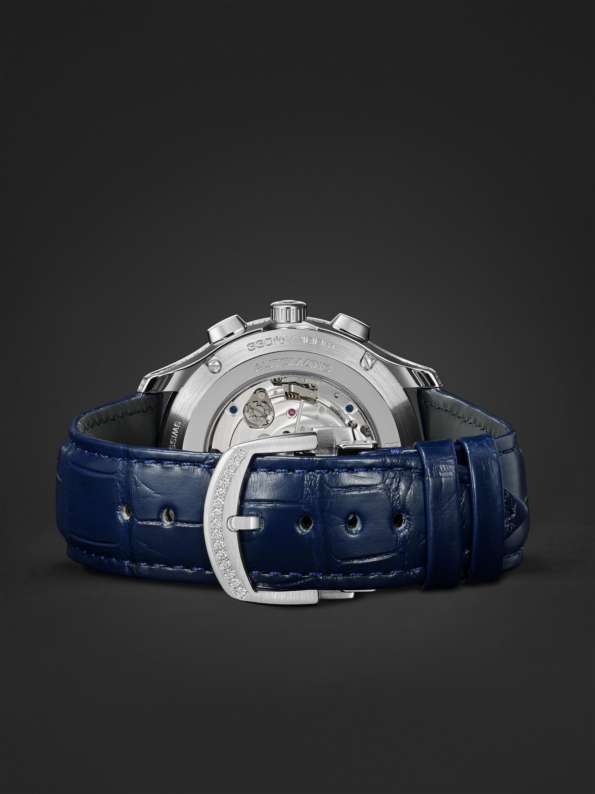 PIAGET Polo Automatic Chronograph 42mm 18-Karat White Gold, Alligator and Diamond Watch, Ref. No. G046049