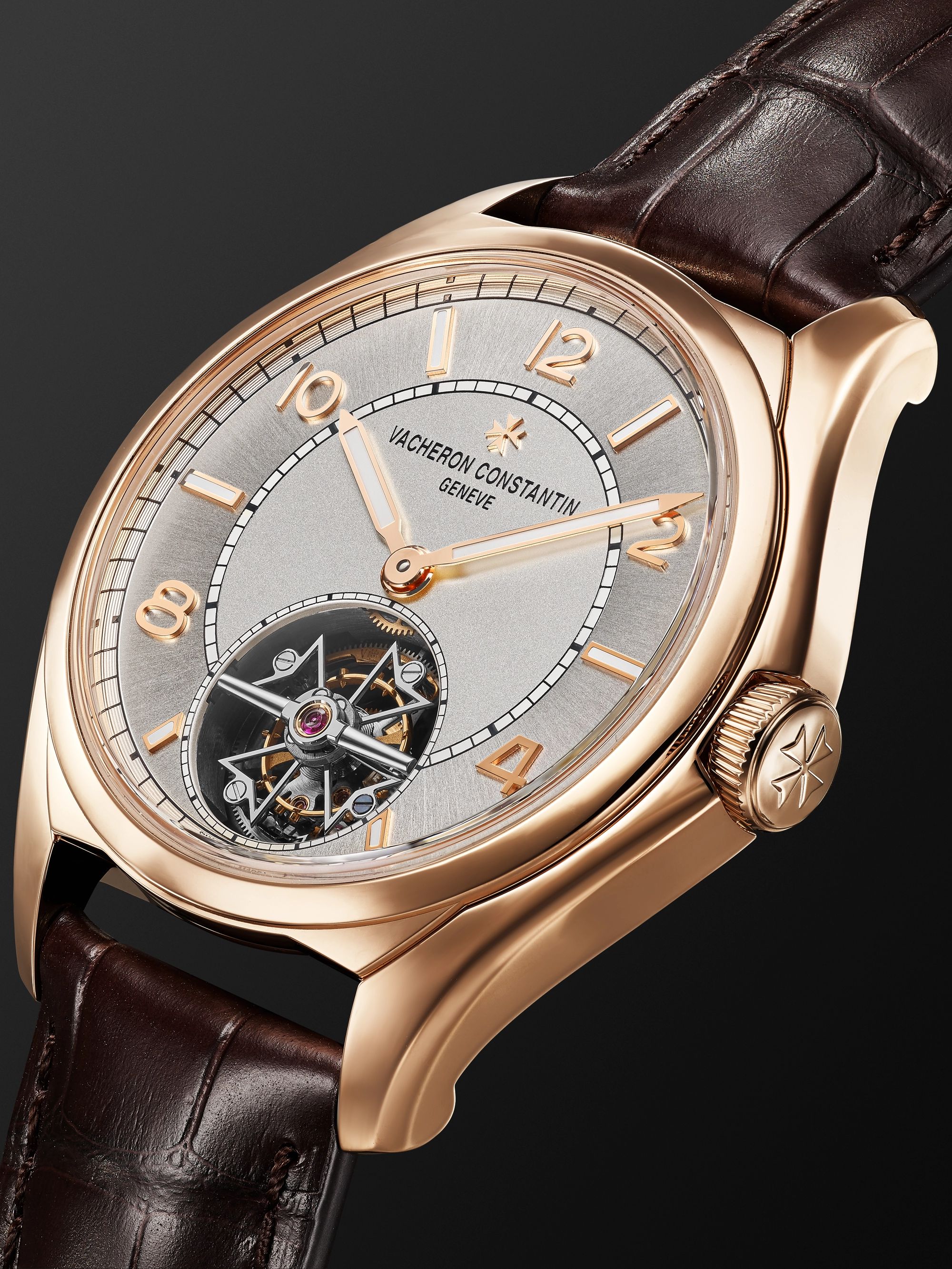VACHERON CONSTANTIN Fiftysix Automatic Tourbillon 41mm 18-Karat Pink Gold and Alligator Watch, Ref. No. 6000E/000R-B488