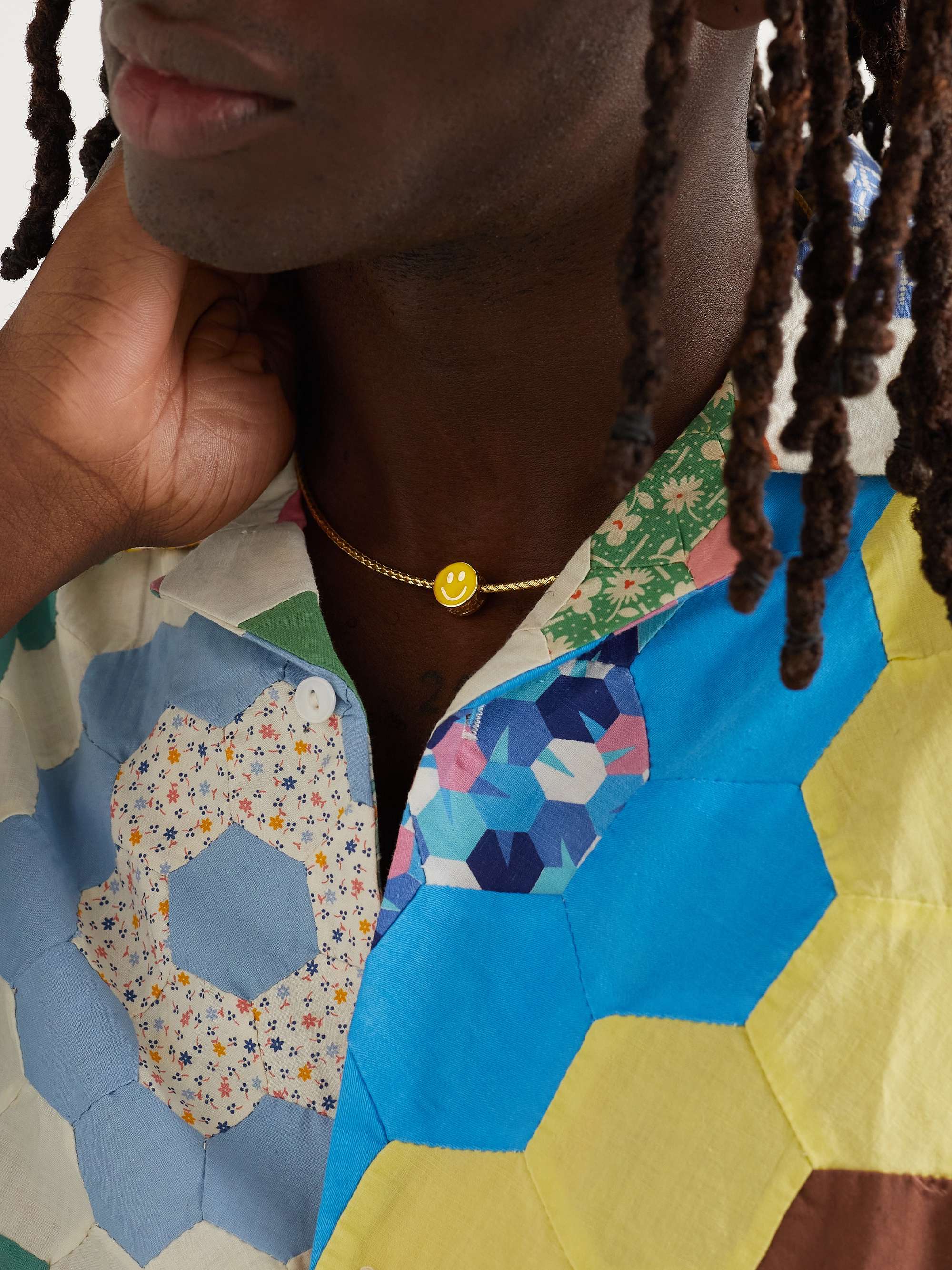 LAUREN RUBINSKI Gold and Enamel Pendant Necklace
