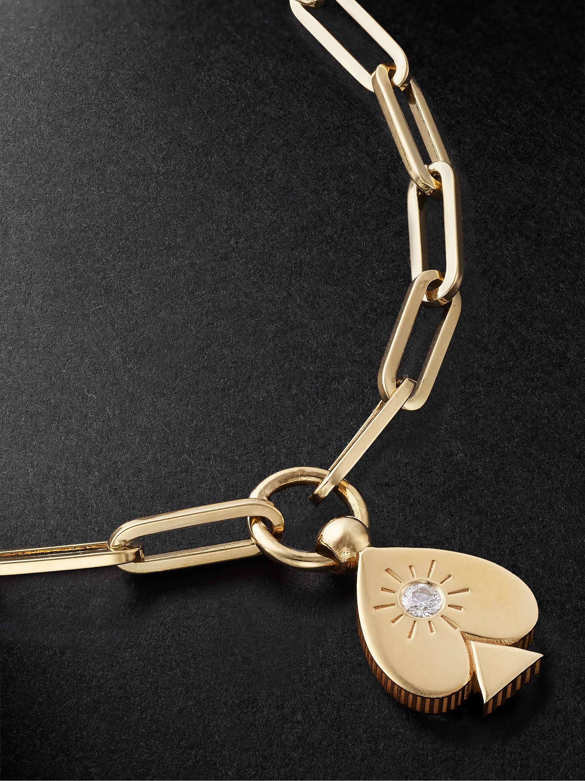 FOUNDRAE Mini Spade Crest Gold Diamond Bracelet