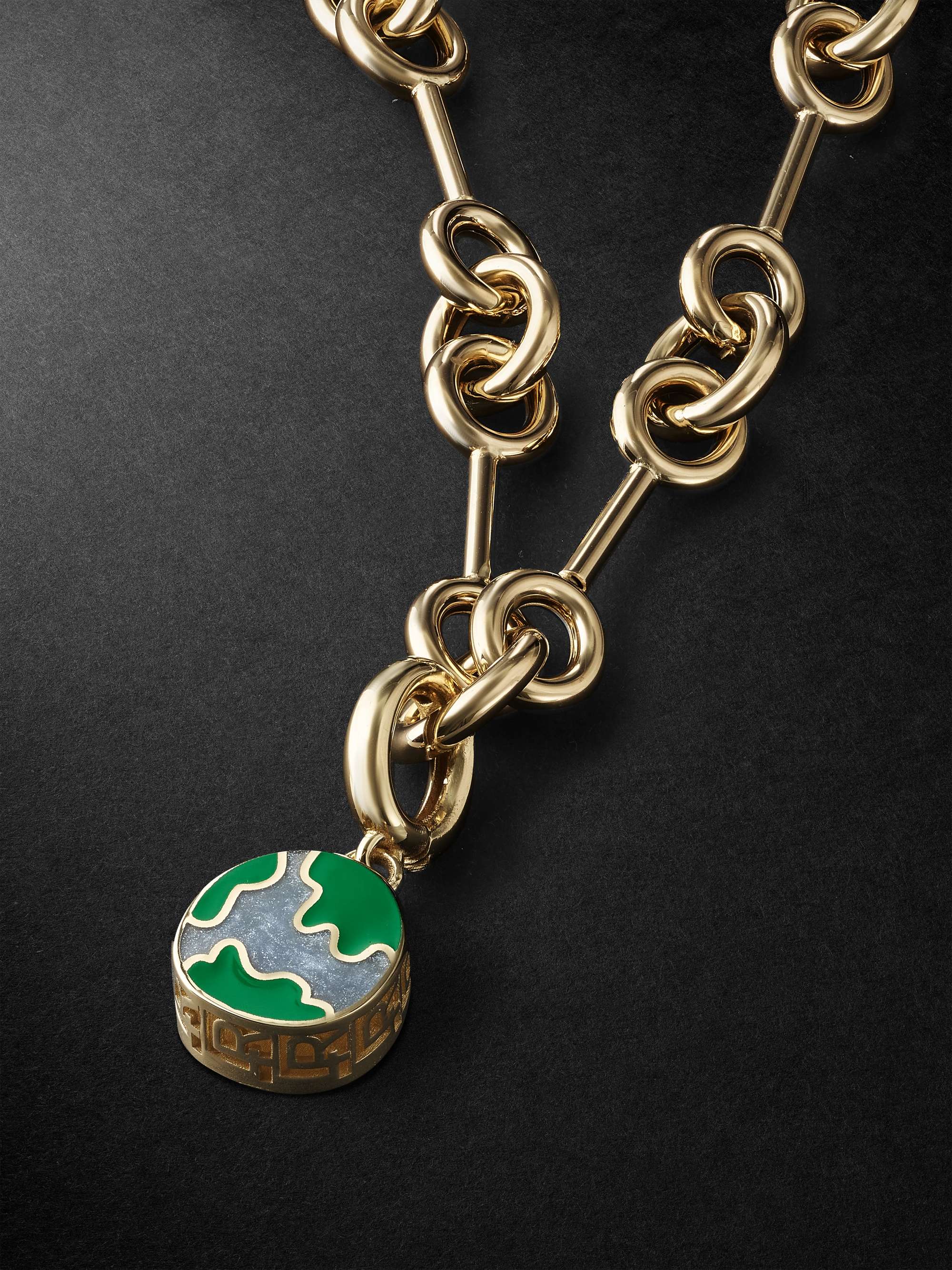 LAUREN RUBINSKI Gold and Enamel Pendant Necklace