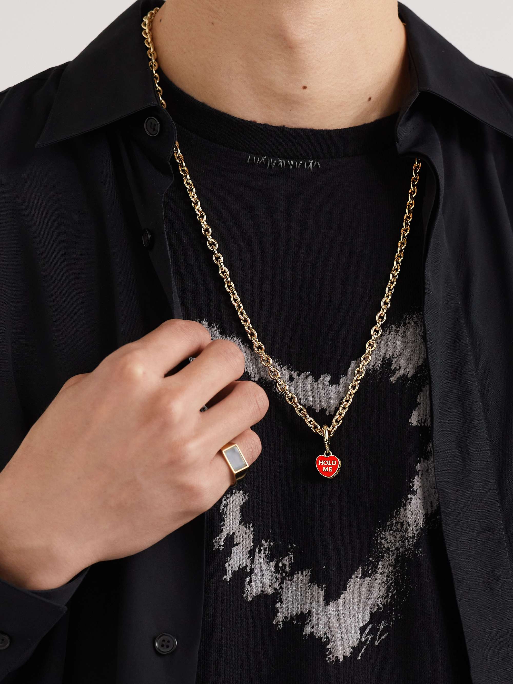 LAUREN RUBINSKI Gold and Enamel Pendant