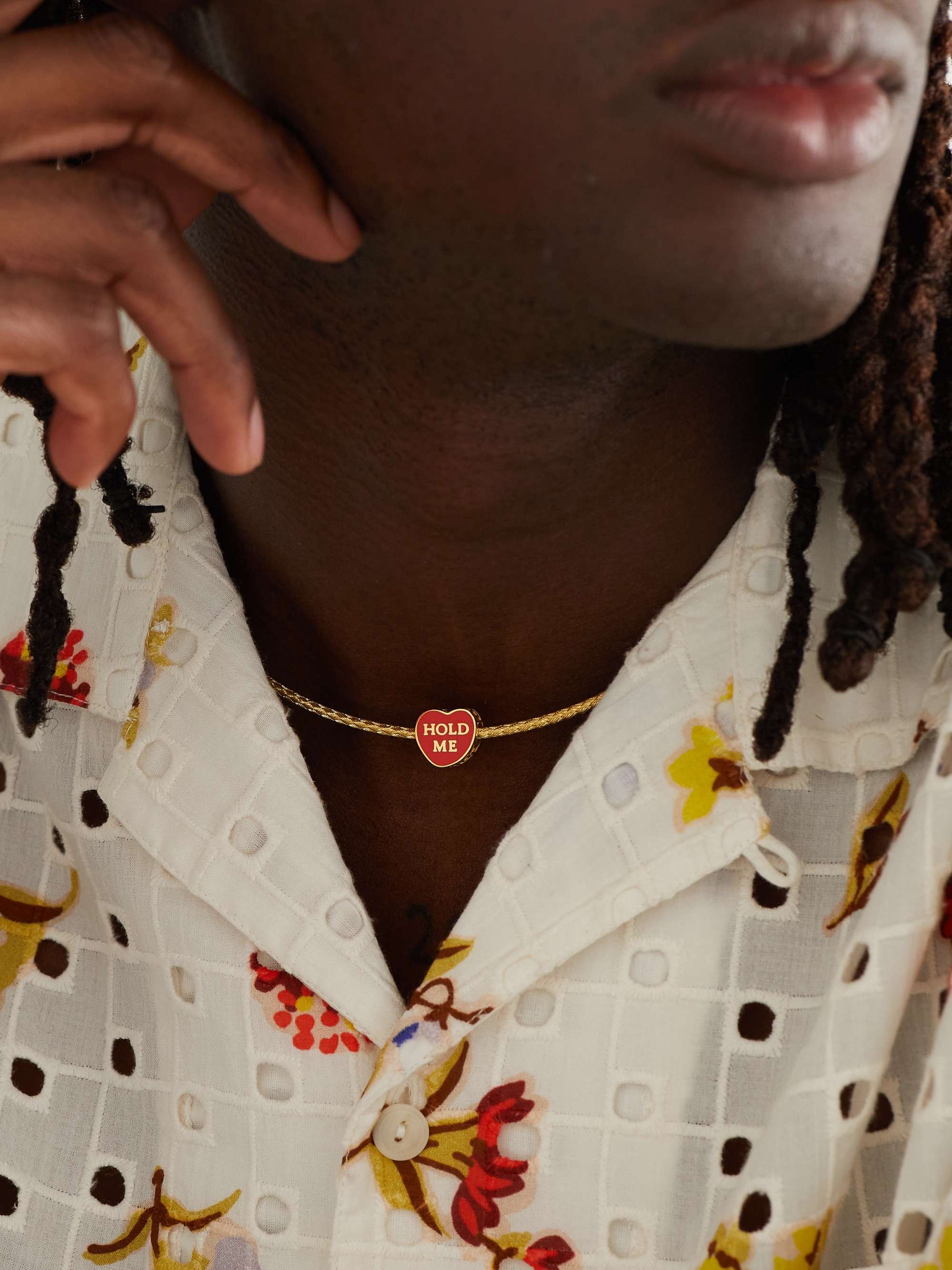 LAUREN RUBINSKI Gold and Enamel Pendant Necklace