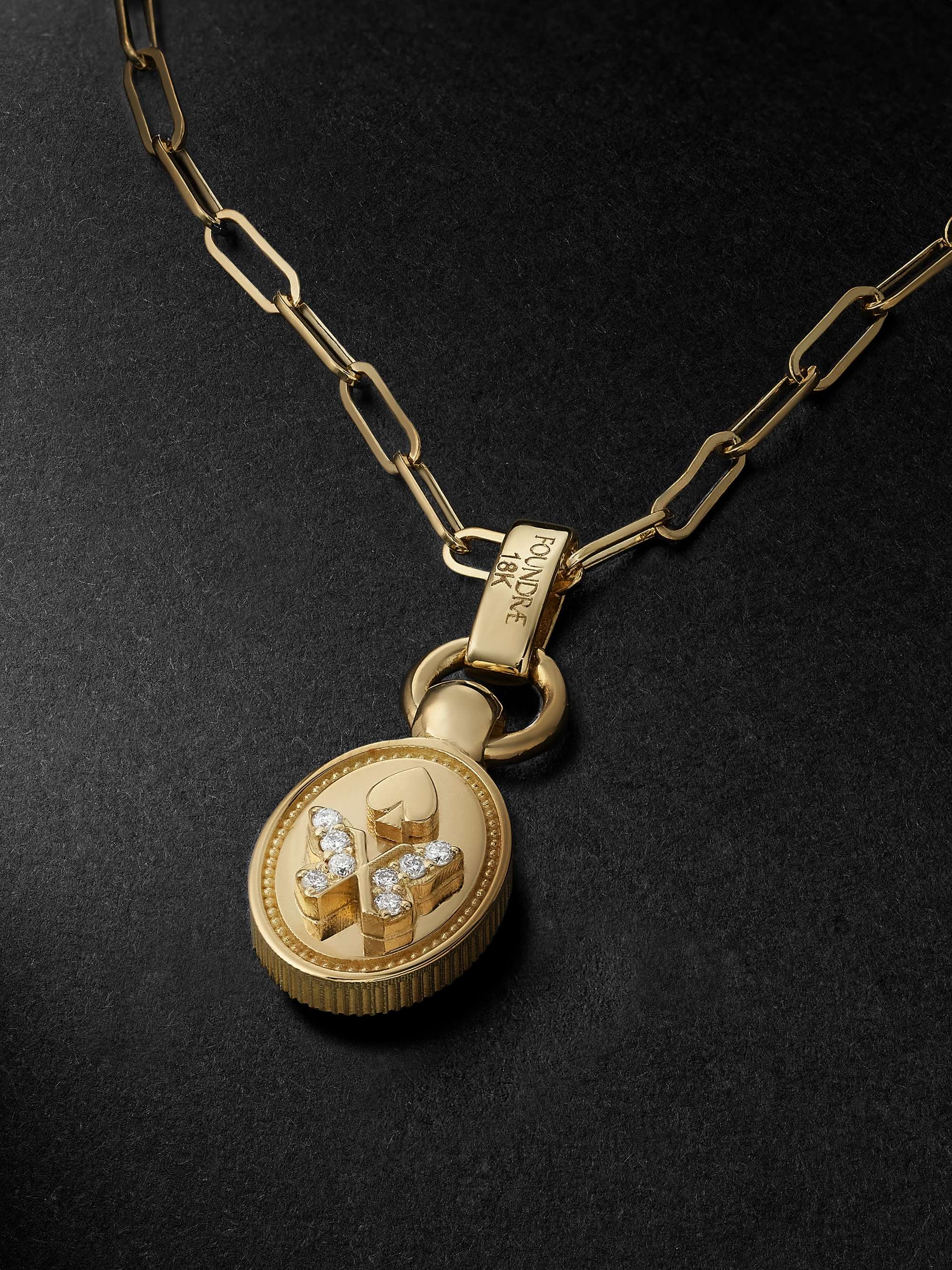 FOUNDRAE Mini Reverie Crest Gold Diamond Necklace