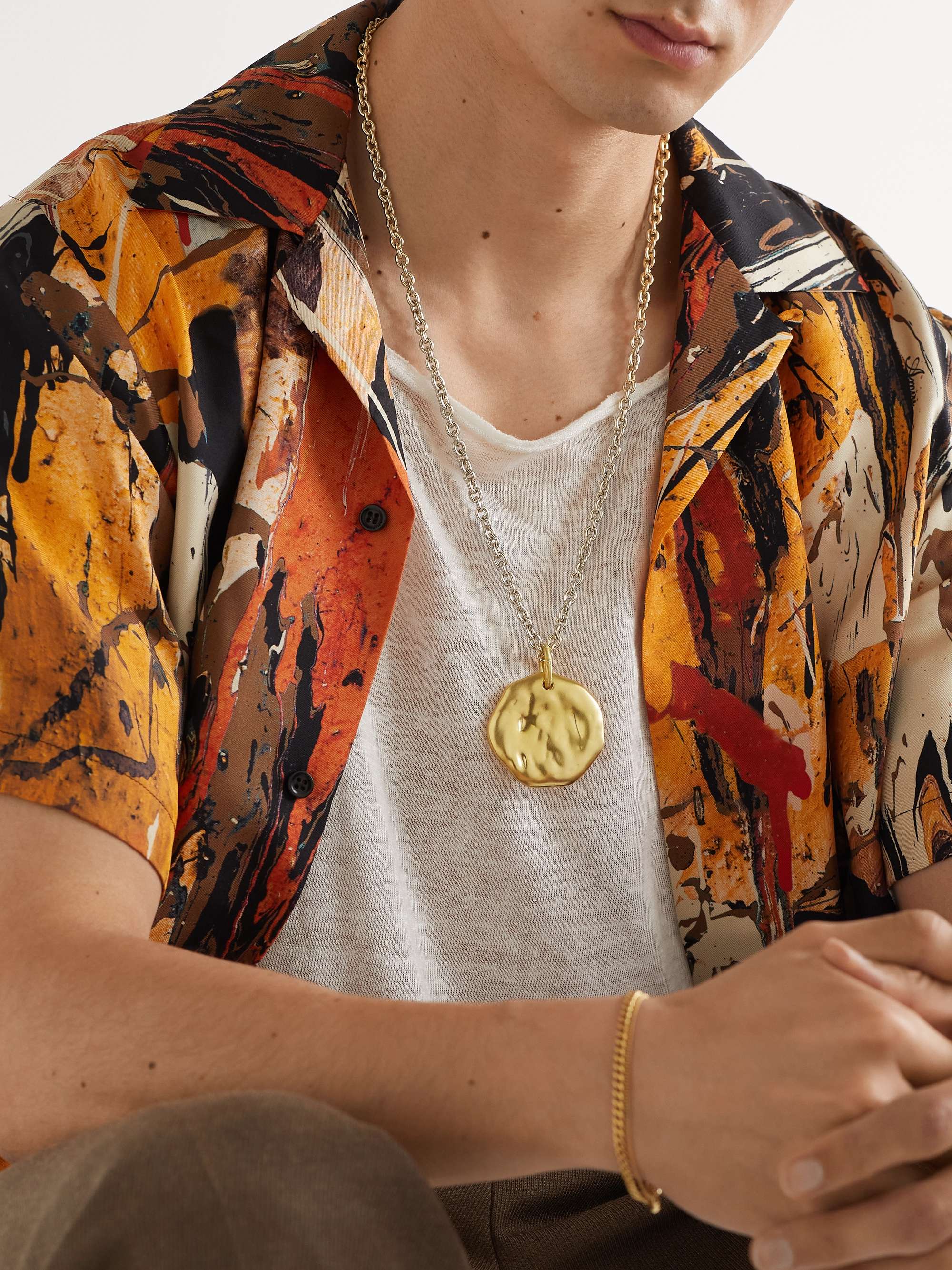 LAUREN RUBINSKI Gold Pendant Necklace