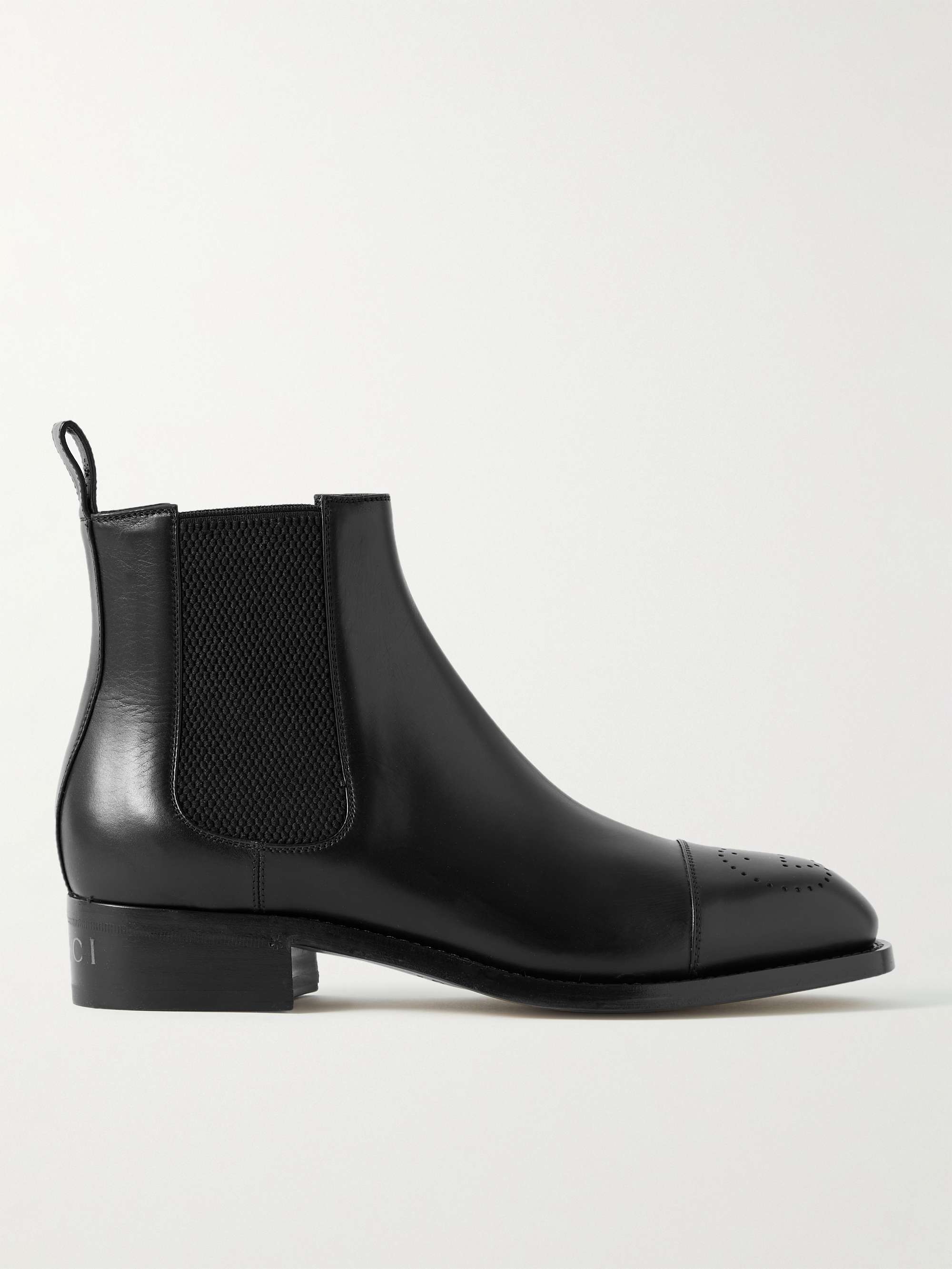 GUCCI Zowie Perforated Leather Chelsea Boots for Men |