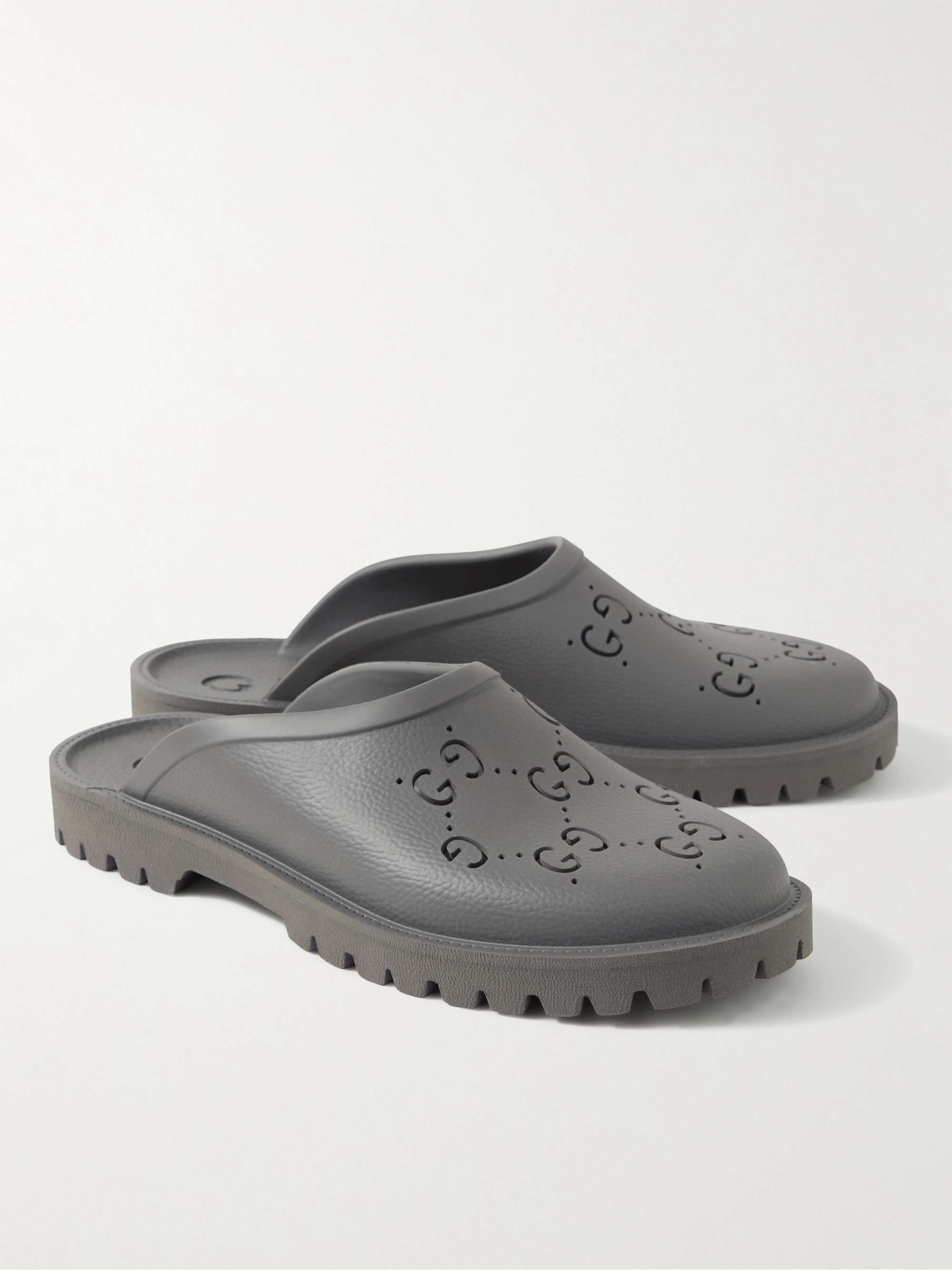 GUCCI Logo-Perforated Rubber Clogs