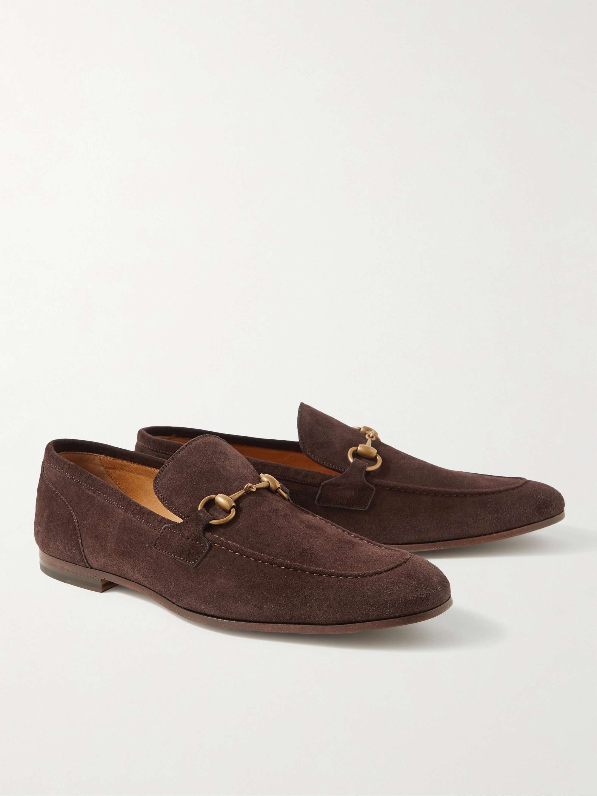 GUCCI Jordaan Horsebit Suede Loafers